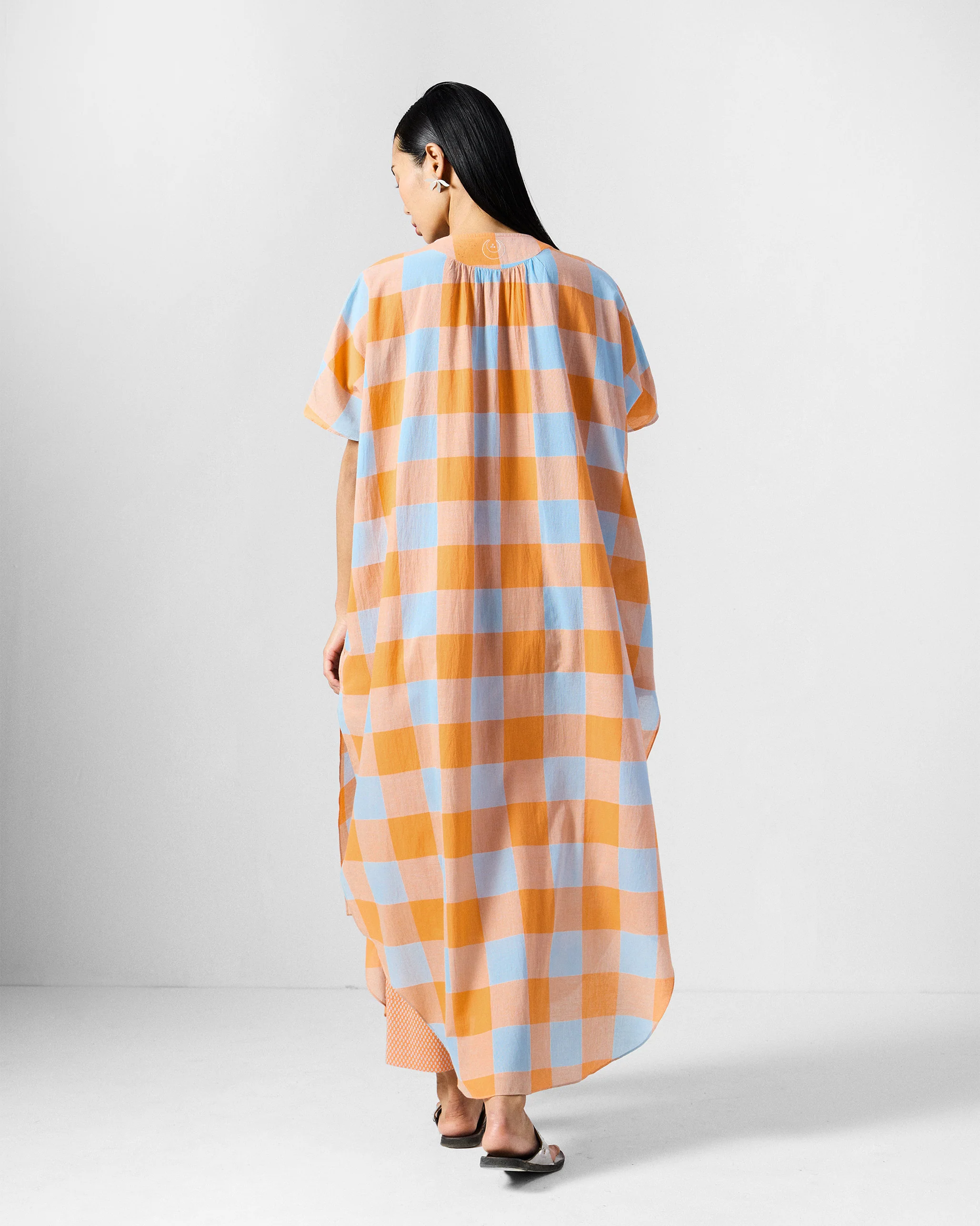 The Vaya Kaftan Set - Orange & White - Image 3