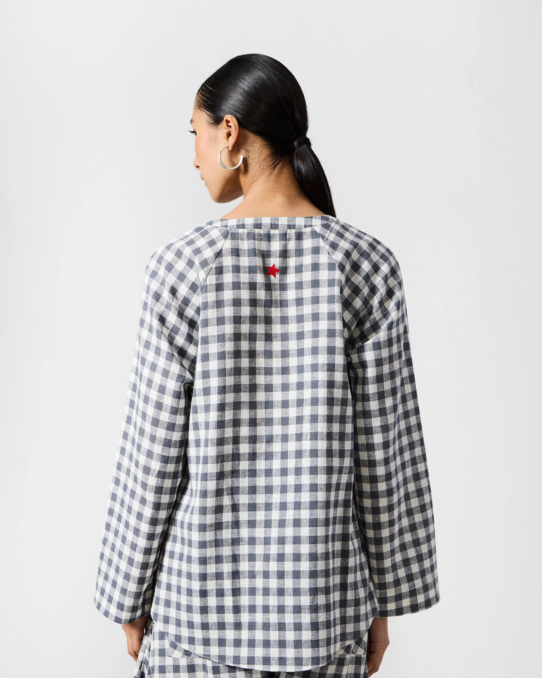 The Zil Top Set - Charcoal & White Checks - Image 3
