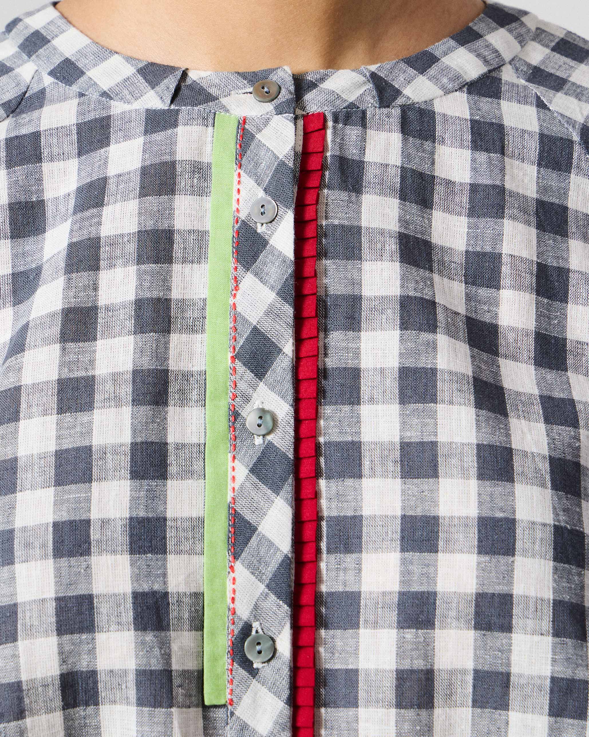 The Zil Top Set - Charcoal & White Checks - Image 5