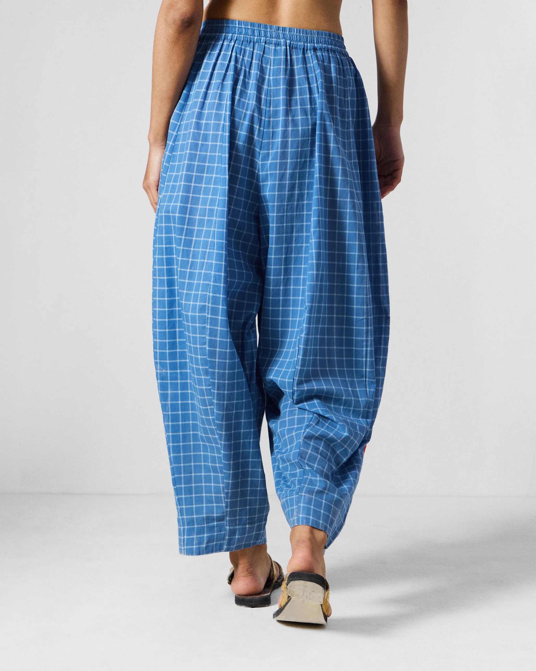 Tia Pants - Riverside Blue & White Checks - Image 3