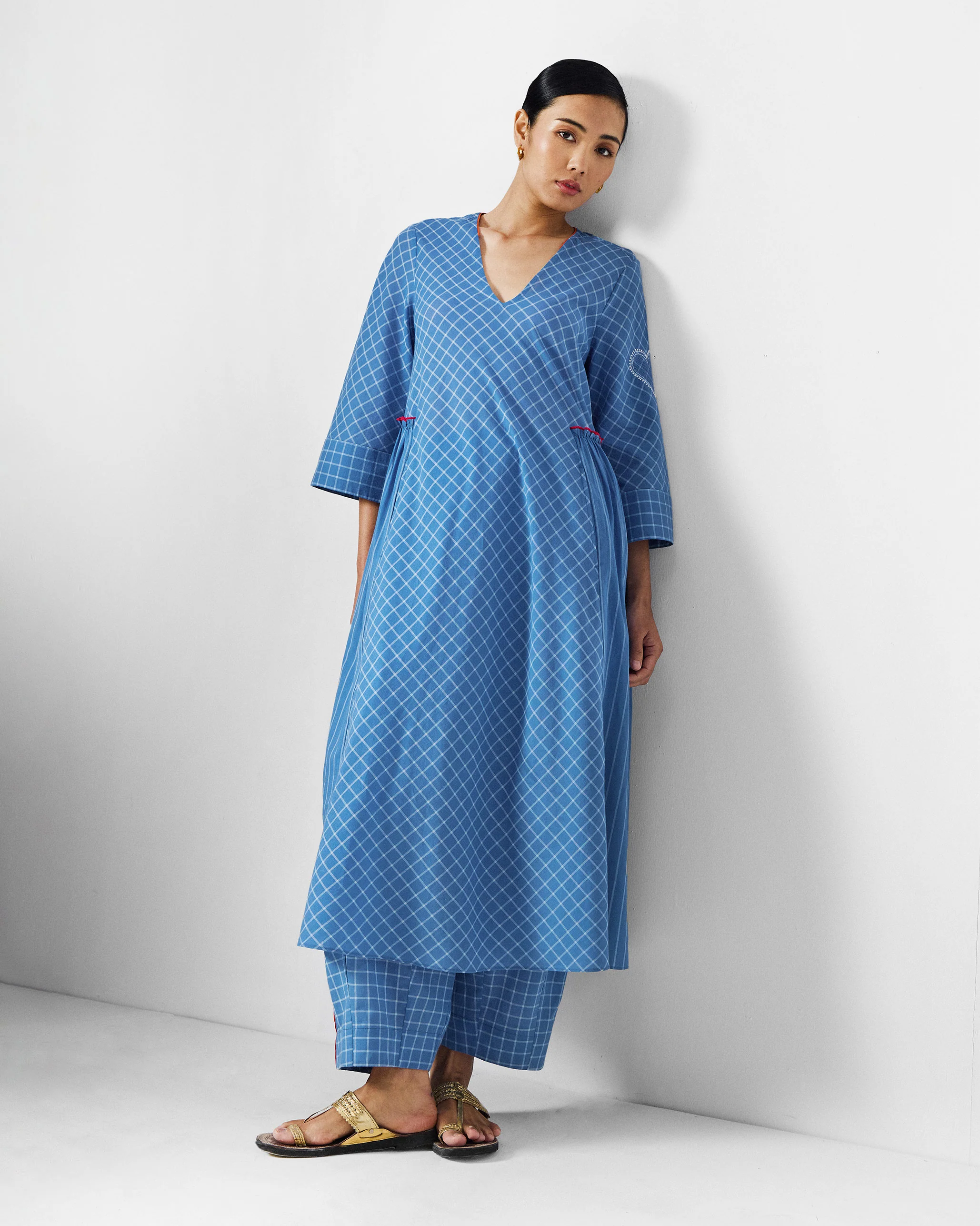 Tia Pants - Riverside Blue & White Checks - Image 6