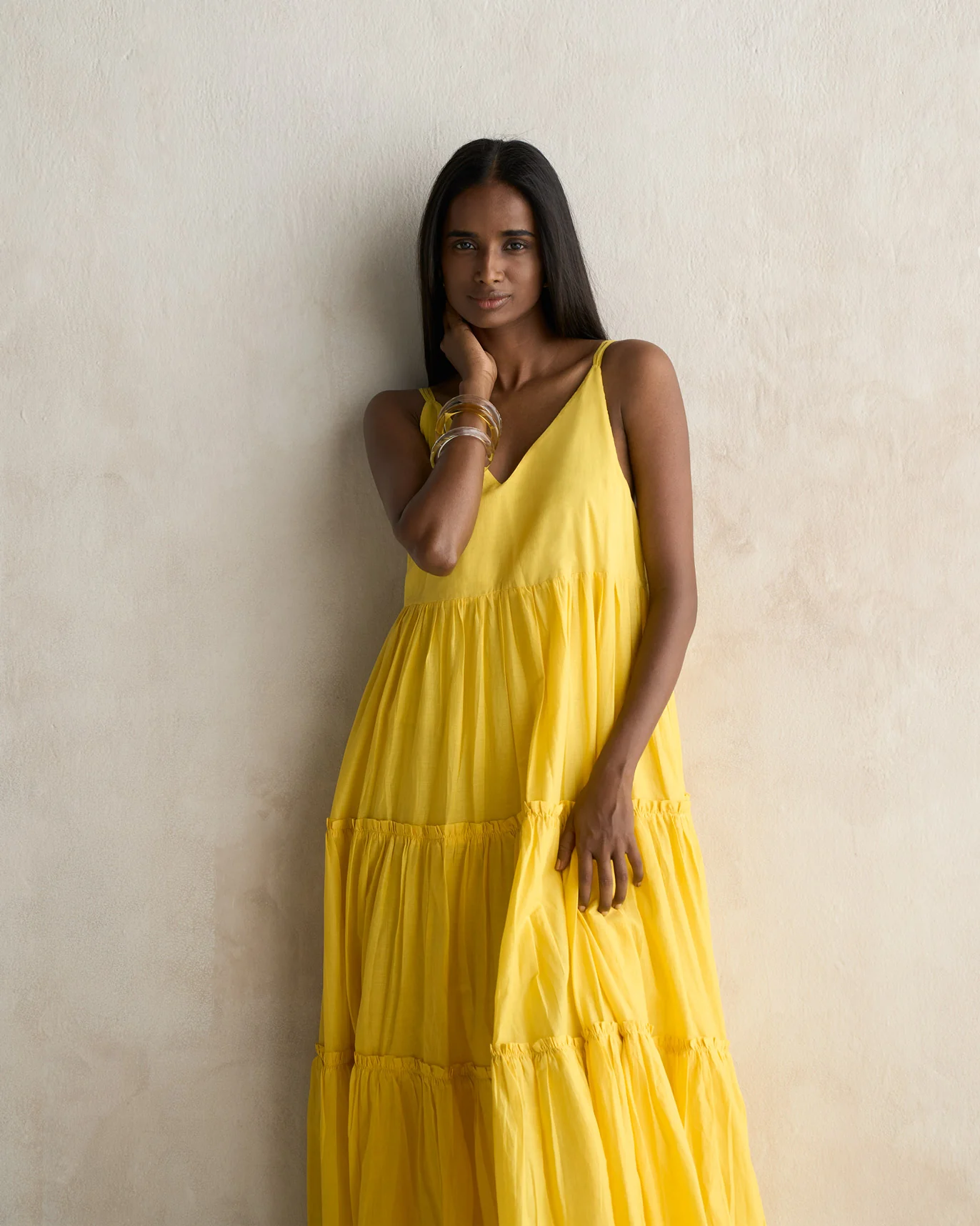 Tiered Dress - Yellow - Image 3
