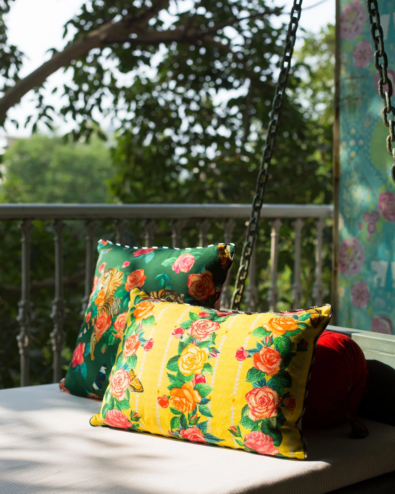 Tiger Rose Cushion Cover - Green - Image 2