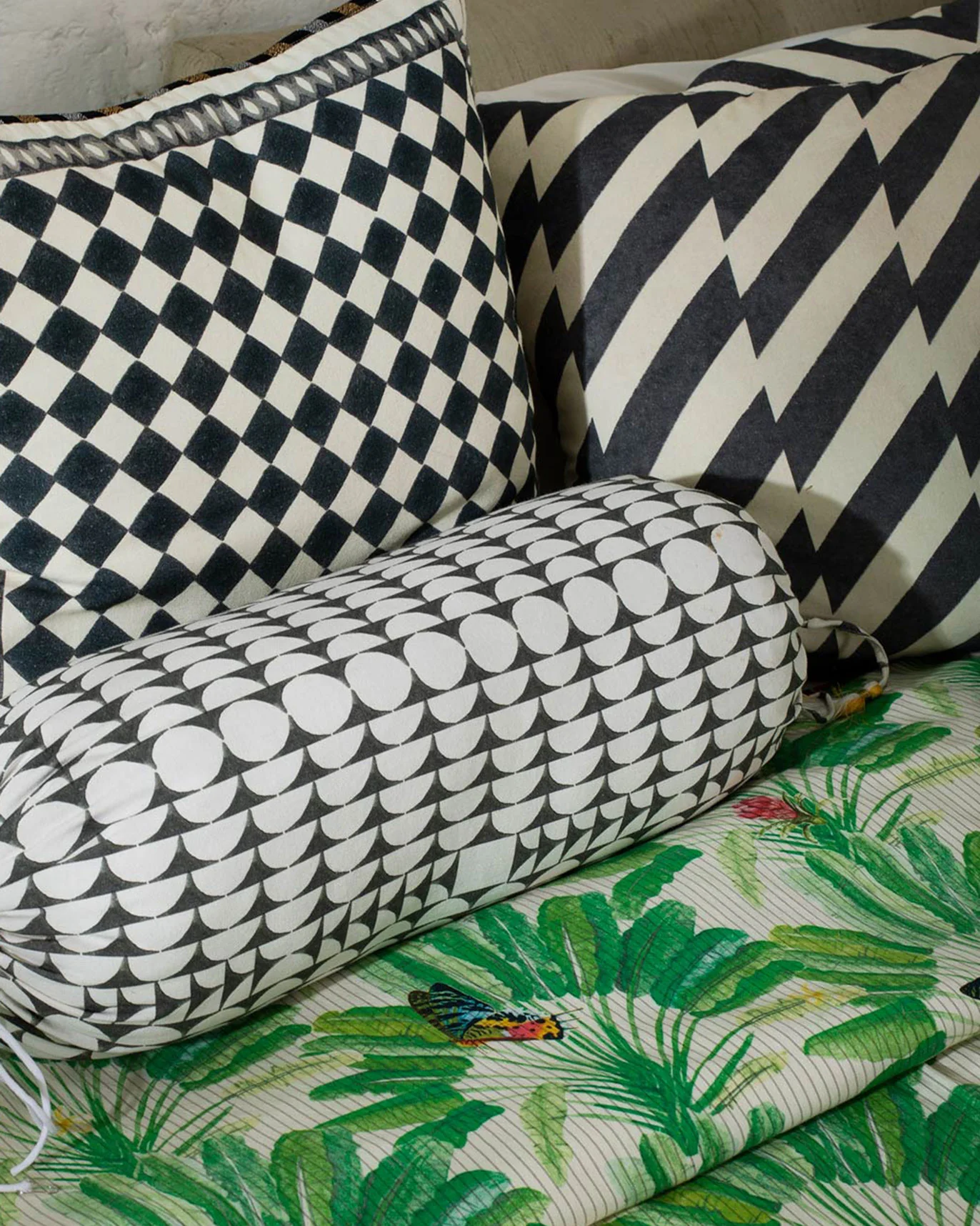Tikona Bolster Cover - Charcoal - Image 2