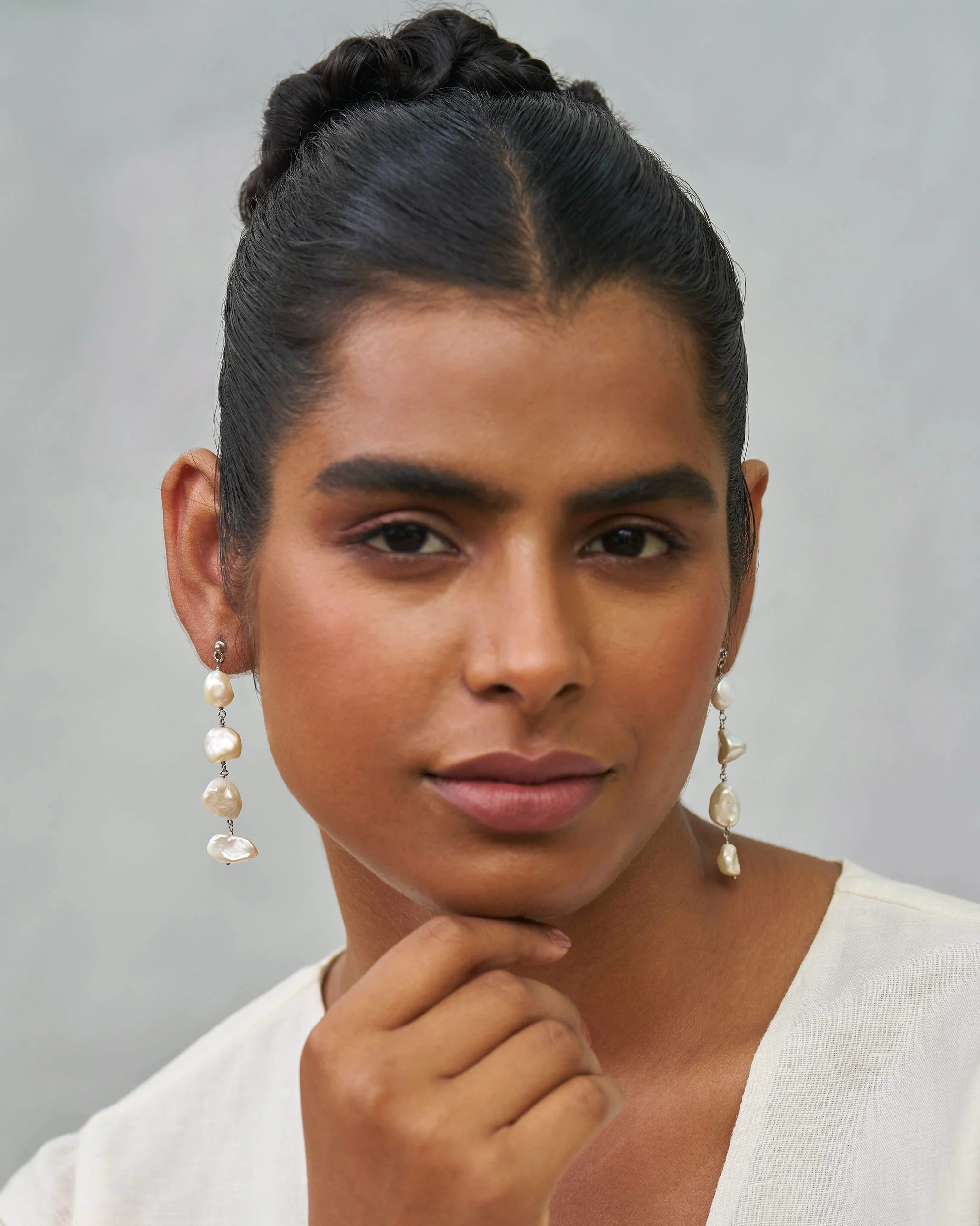 Tinsel Danglers - Pearl Silver - Image 4