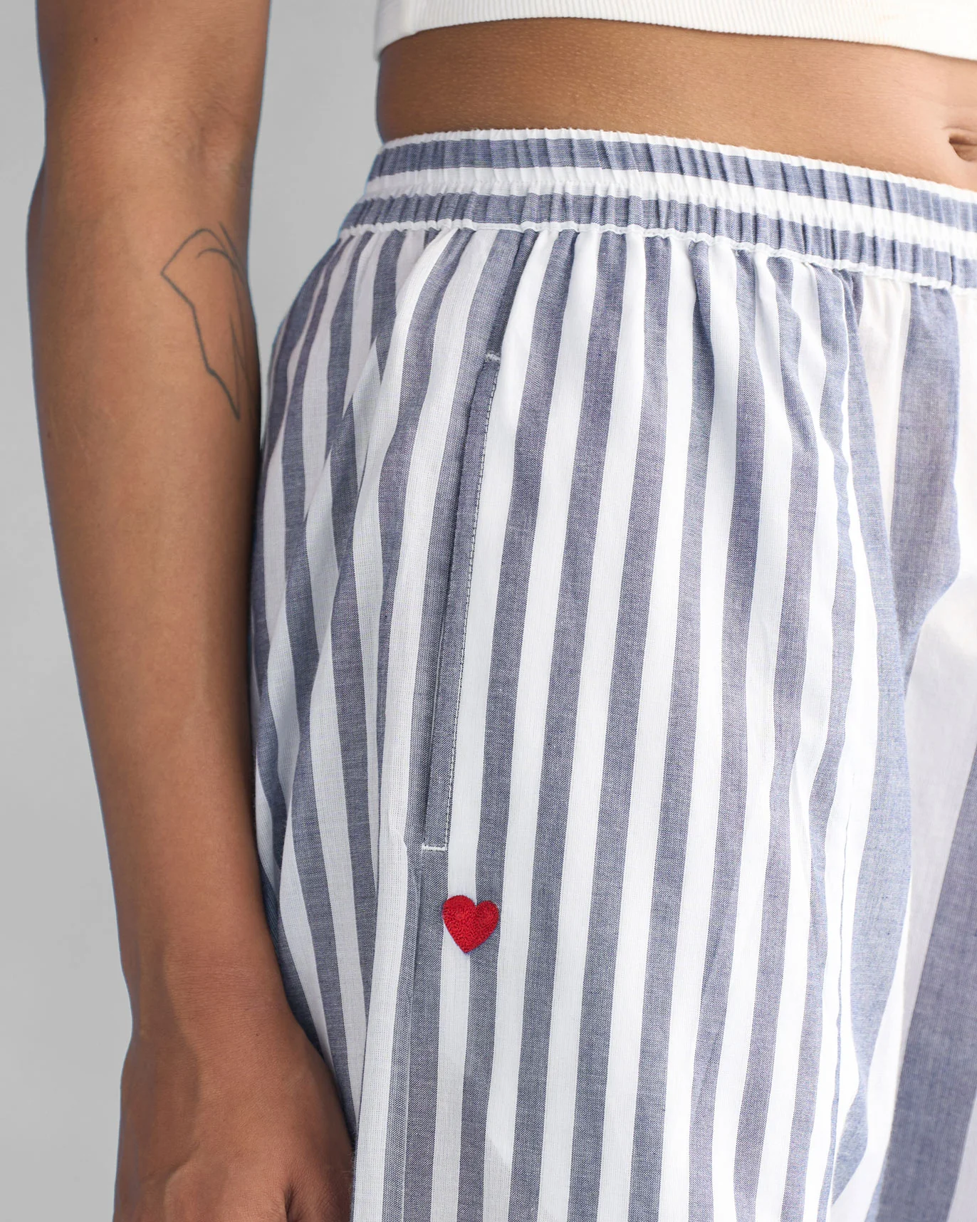 Toddy Panelled Pants - White & Blue - Image 2