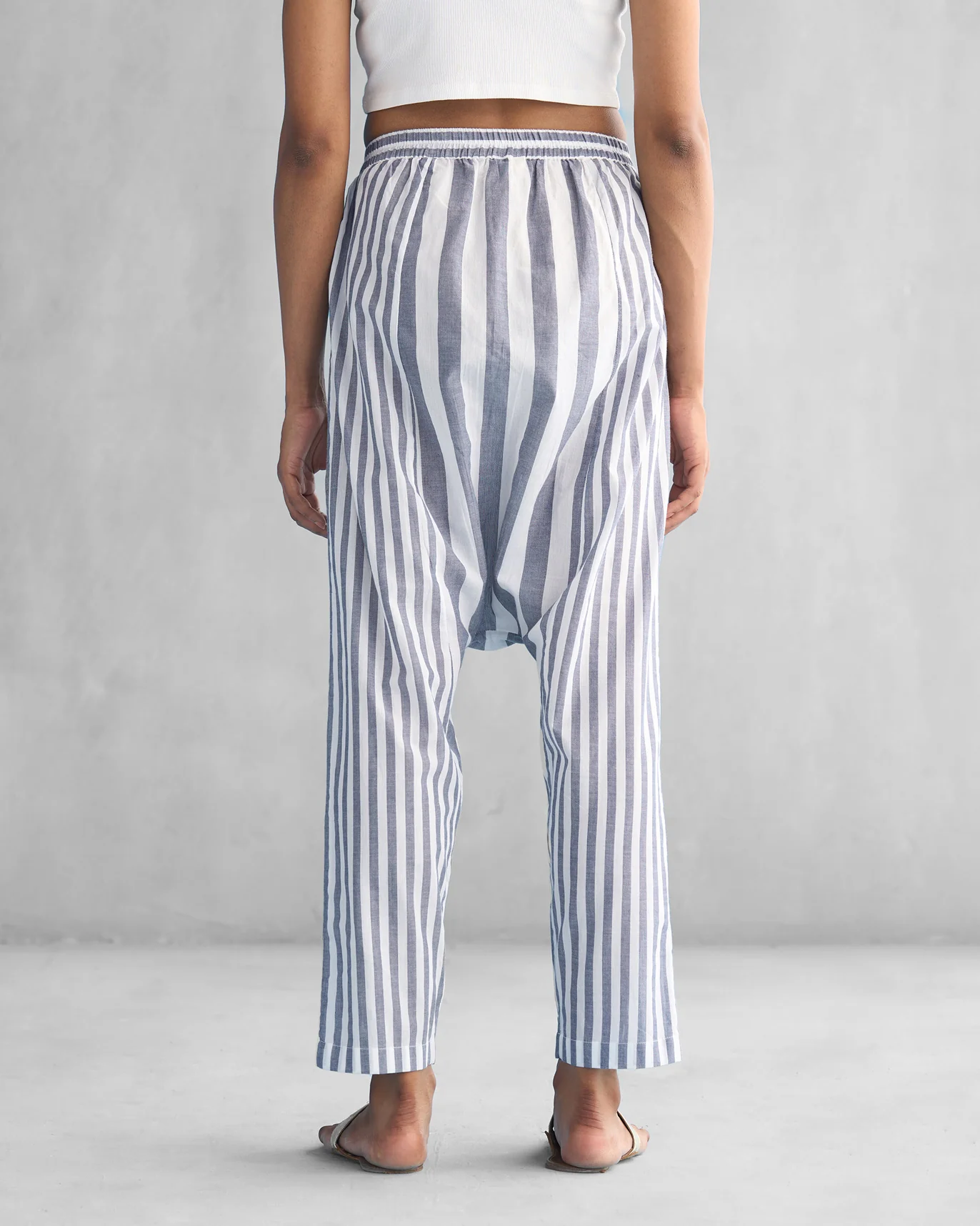 Toddy Panelled Pants - White & Blue - Image 4