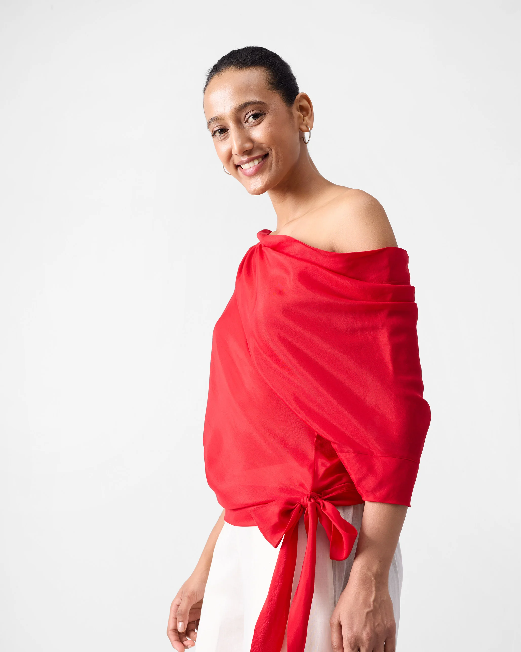 Tokyo Off Shoulder Top - Red - Image 3