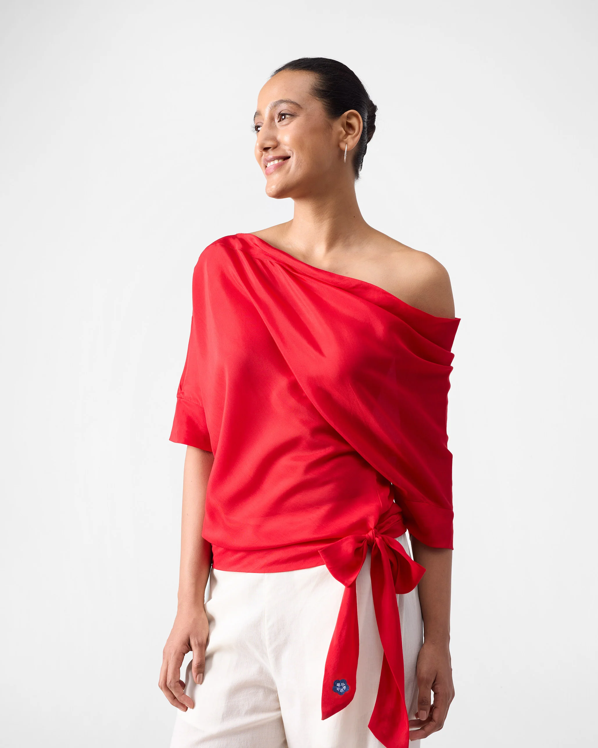 Tokyo Off Shoulder Top - Red - Image 5