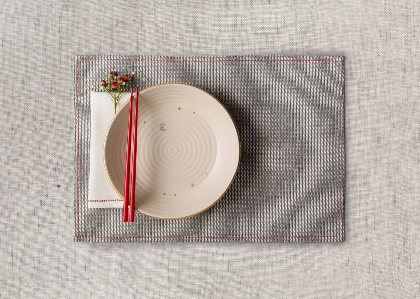 Toori Placemat (Set of 2) - Grey & White - Image 3
