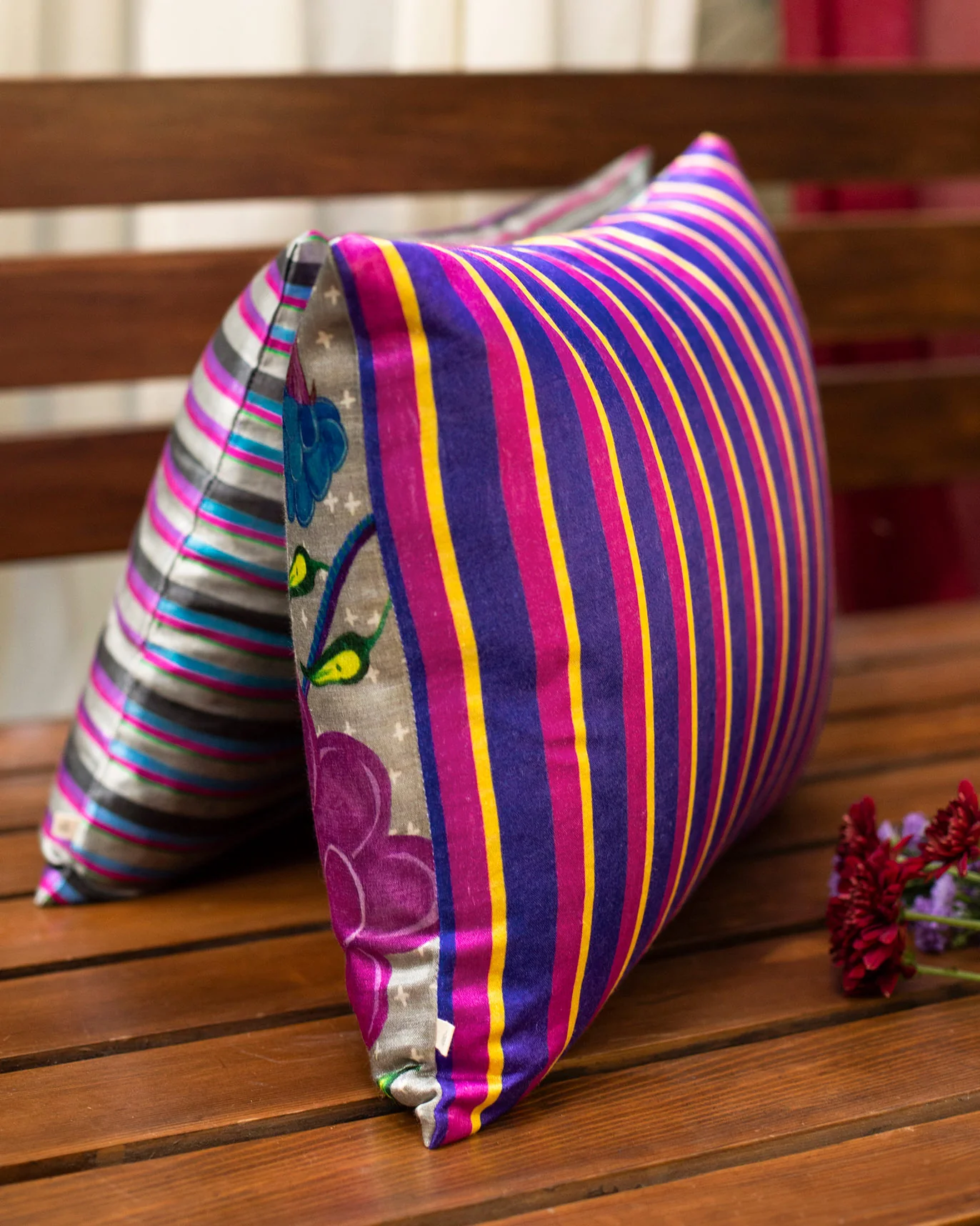 Tota Flower Cushion Cover - Grey - Image 2