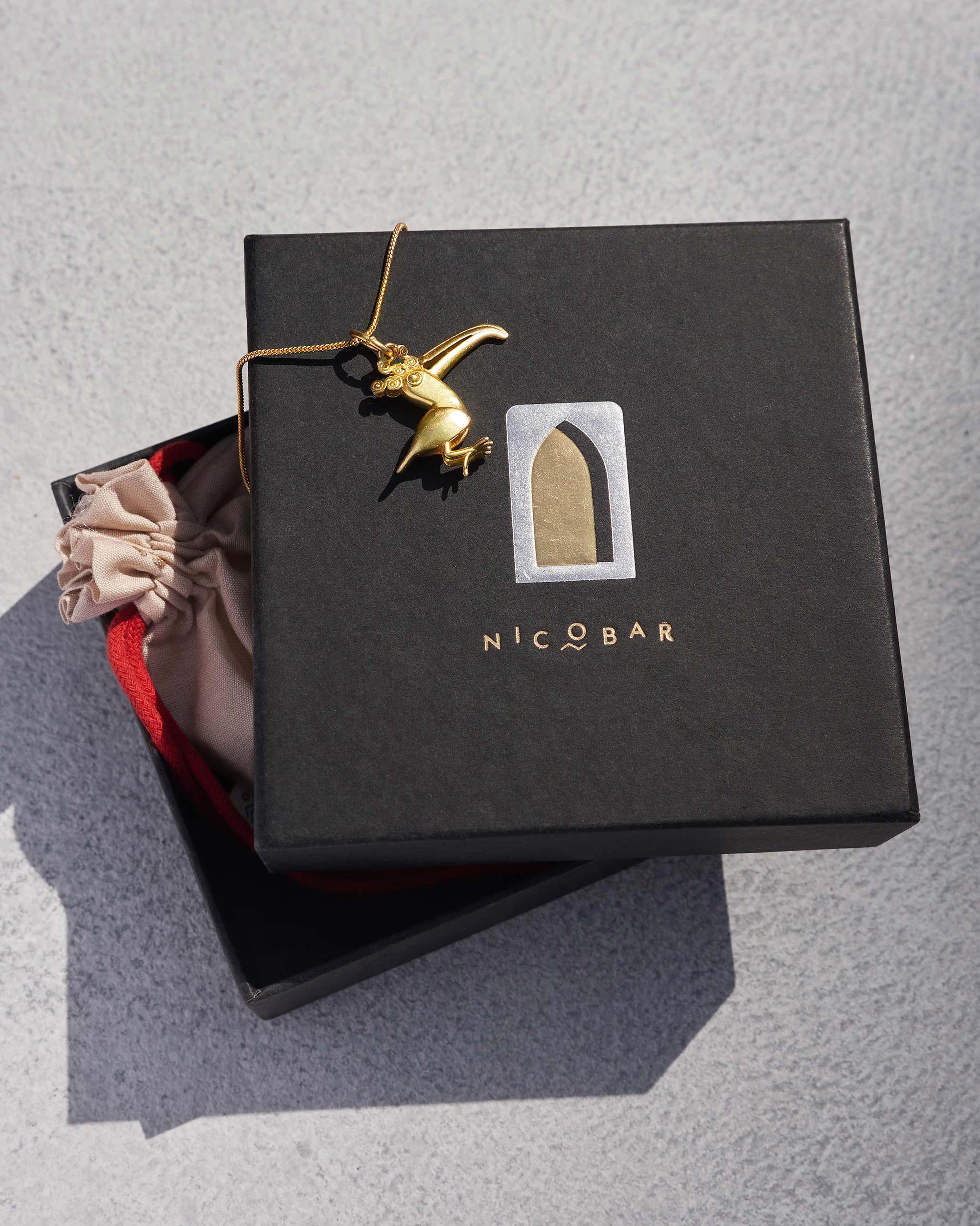 Toucan Charm with Chain - Gold - Image 2