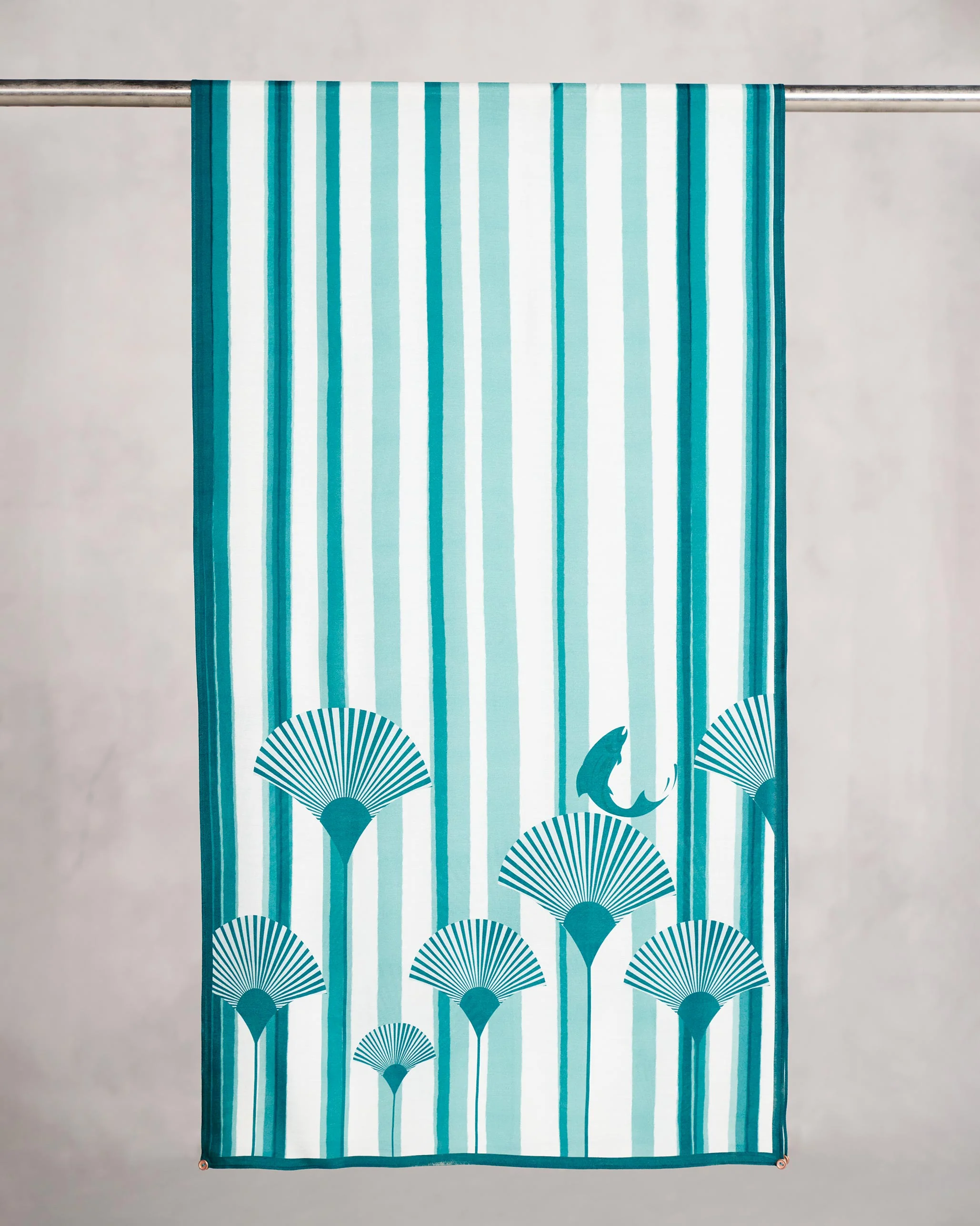 Tranquil Scarf - Teal & White TSSxNB - Image 3
