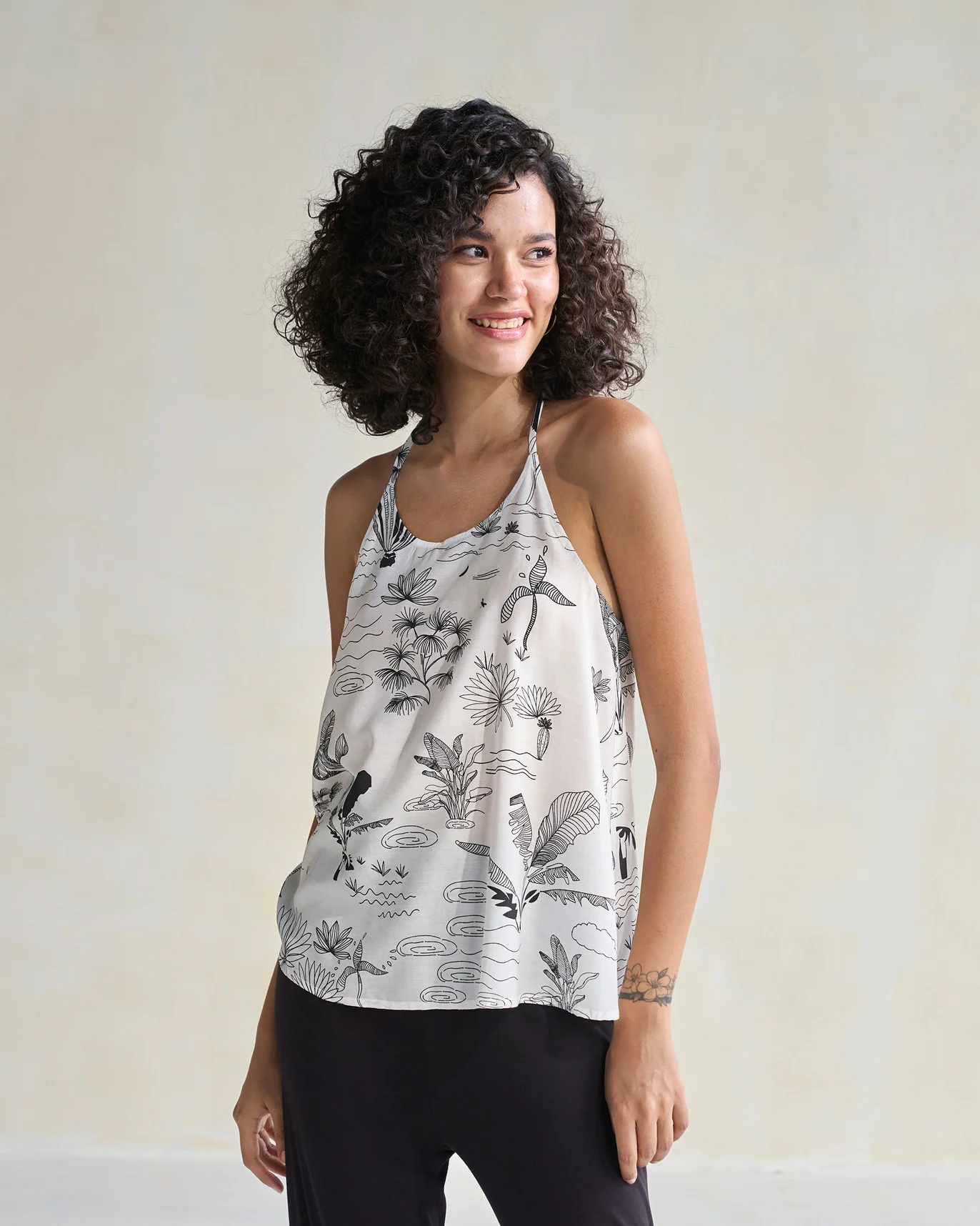 Tranquila Camisole - Ivory & Black - Image 3