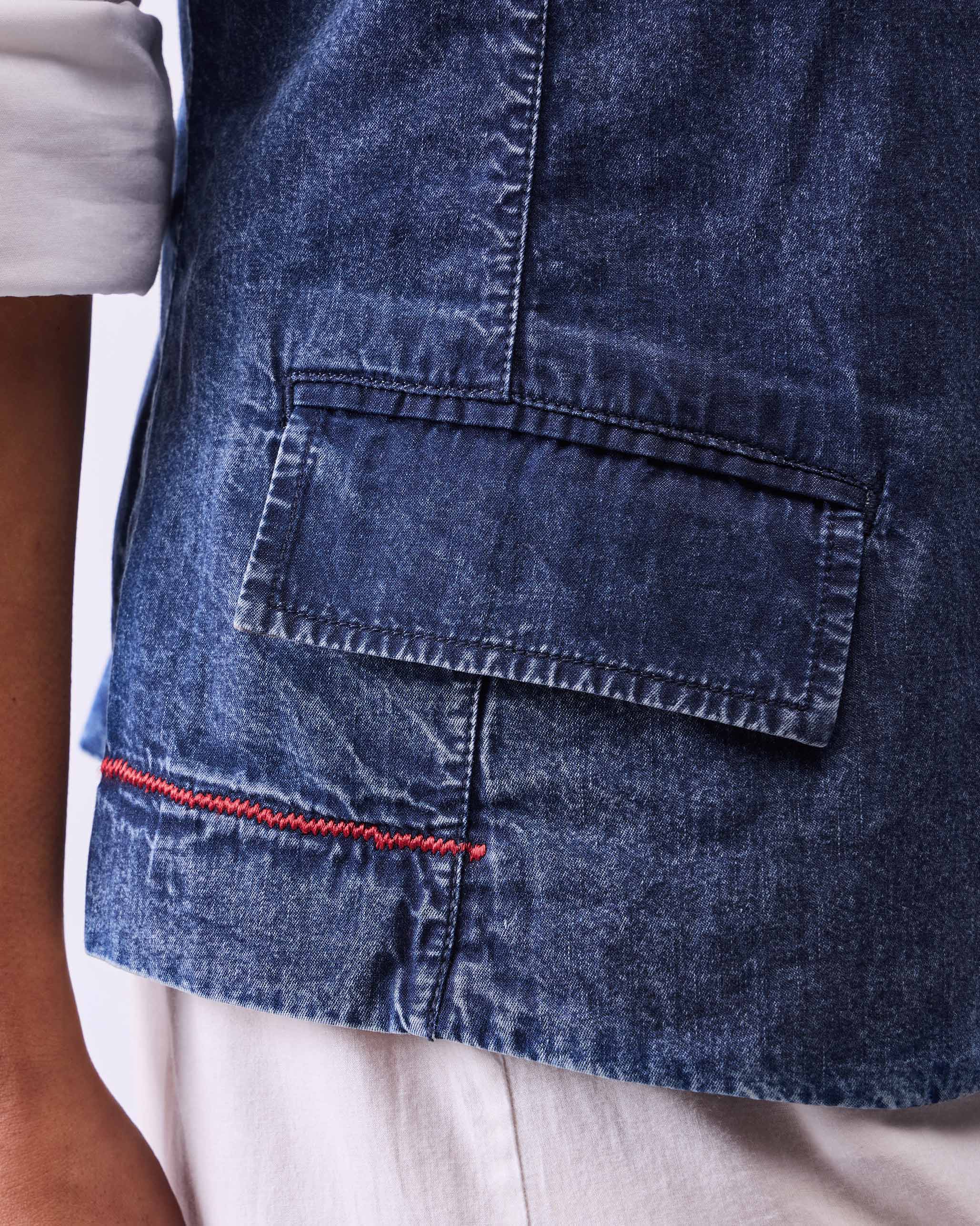Travel Waistcoat - Denim - Image 2