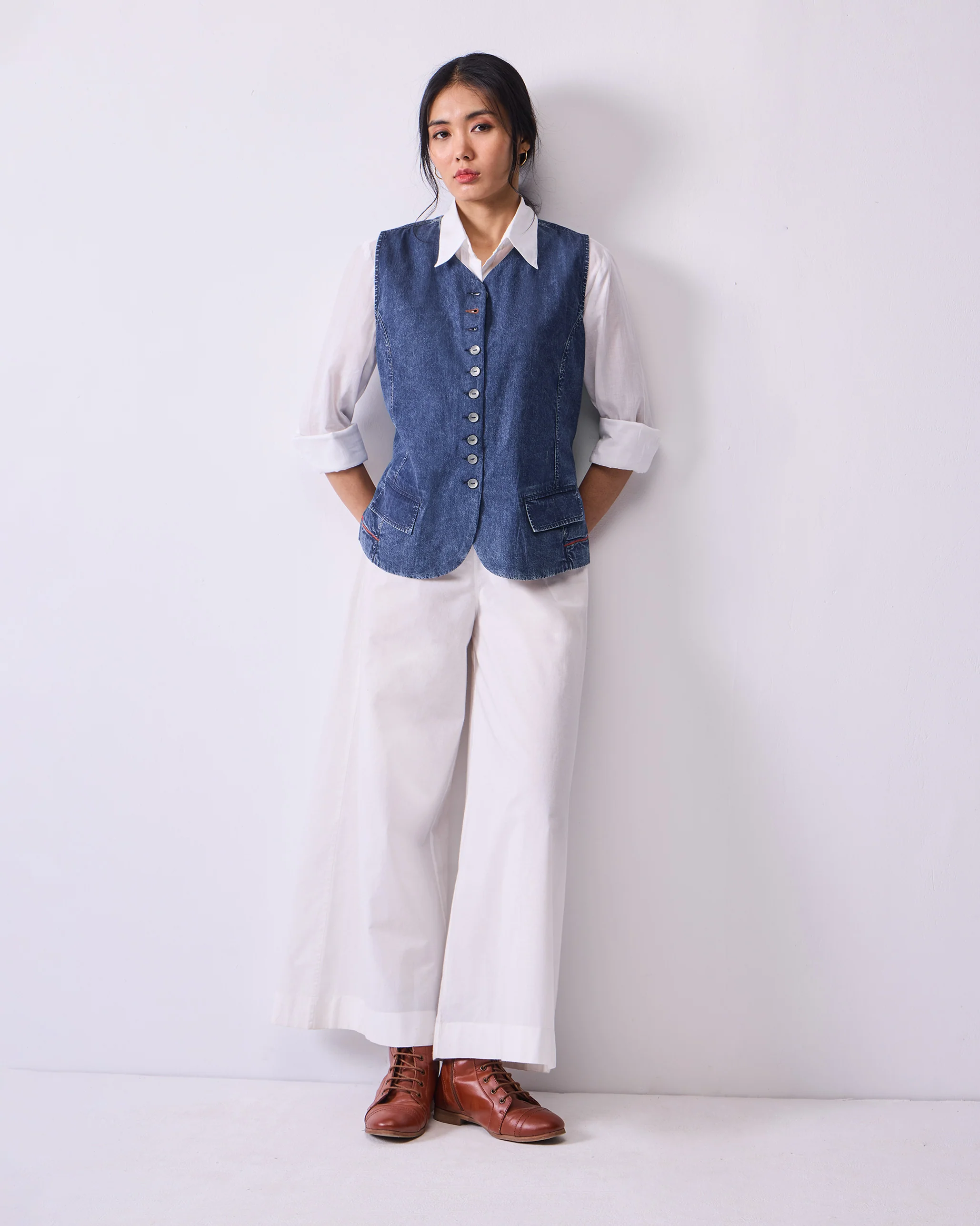 Travel Waistcoat - Denim - Image 5