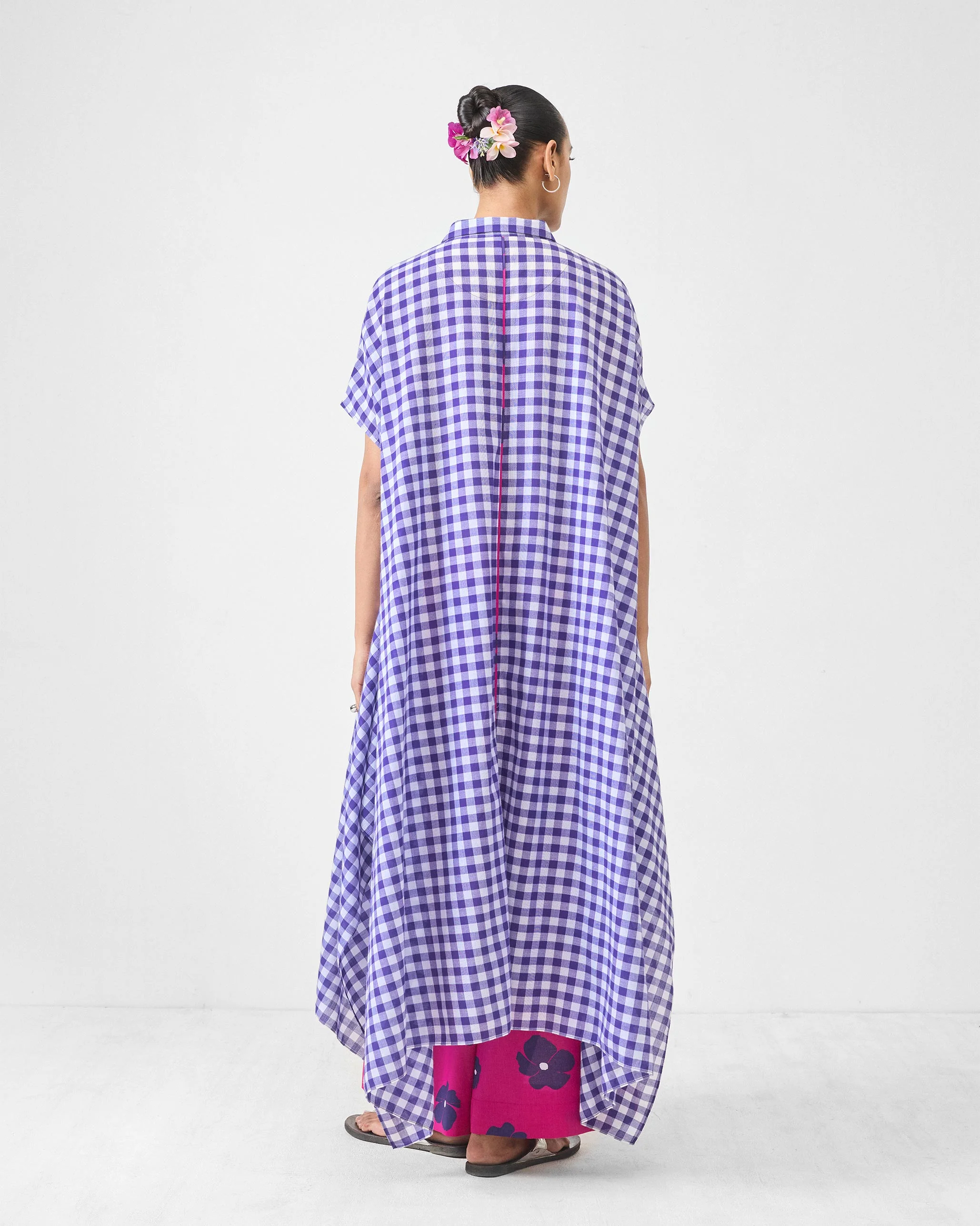 Treasure Kurta - Purple & White Checks - Image 2