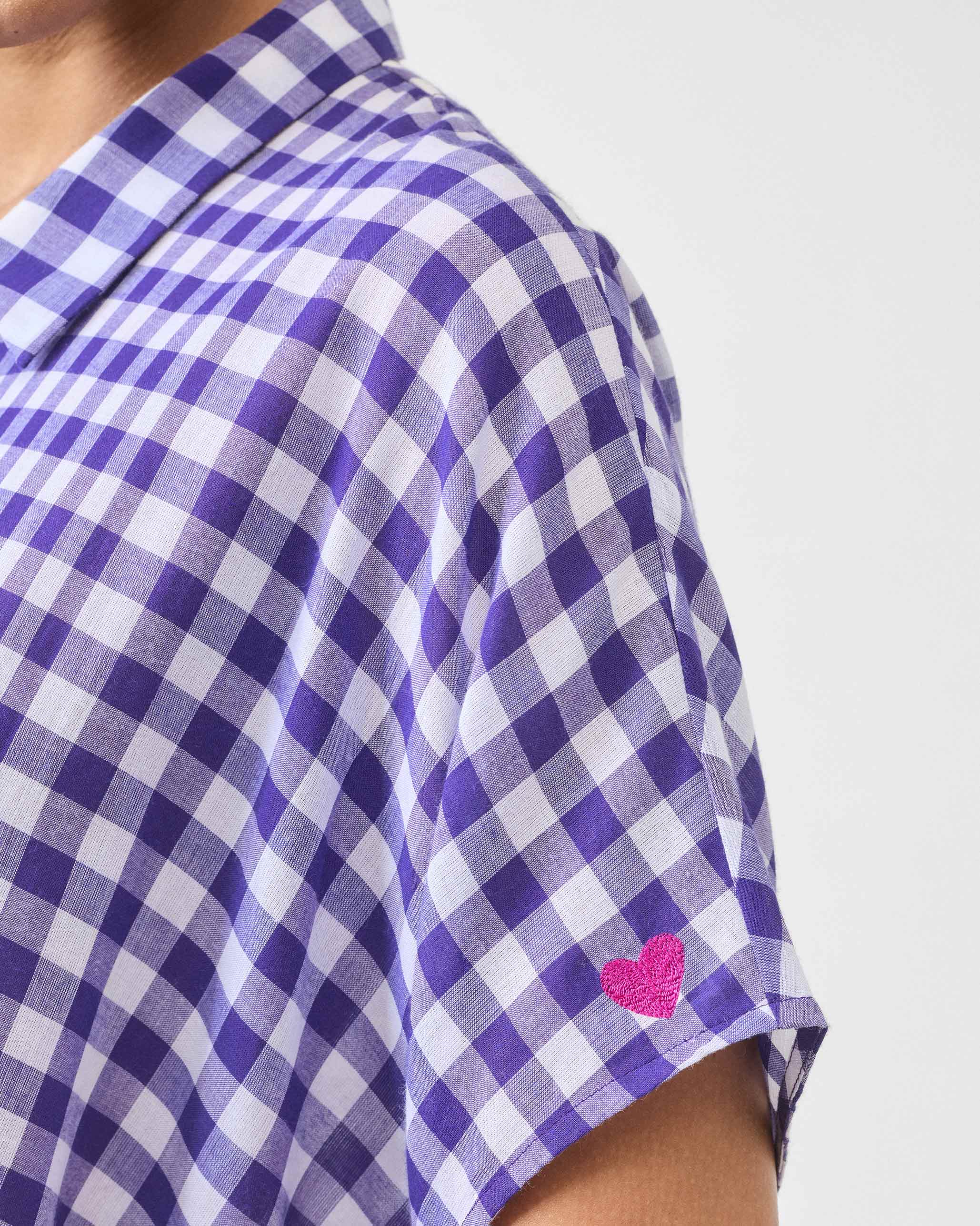 Treasure Kurta - Purple & White Checks - Image 4