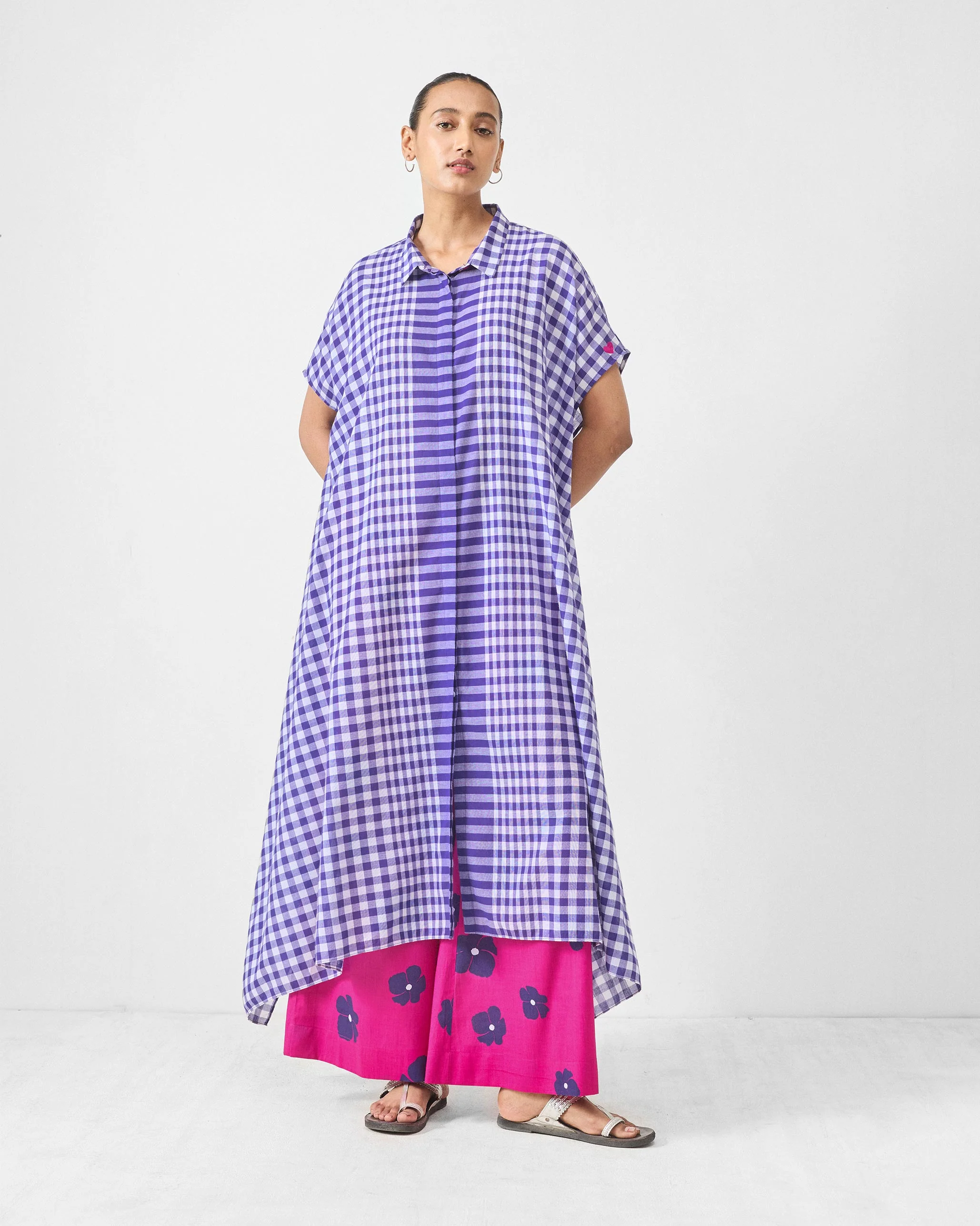 Treasure Kurta - Purple & White Checks - Image 6