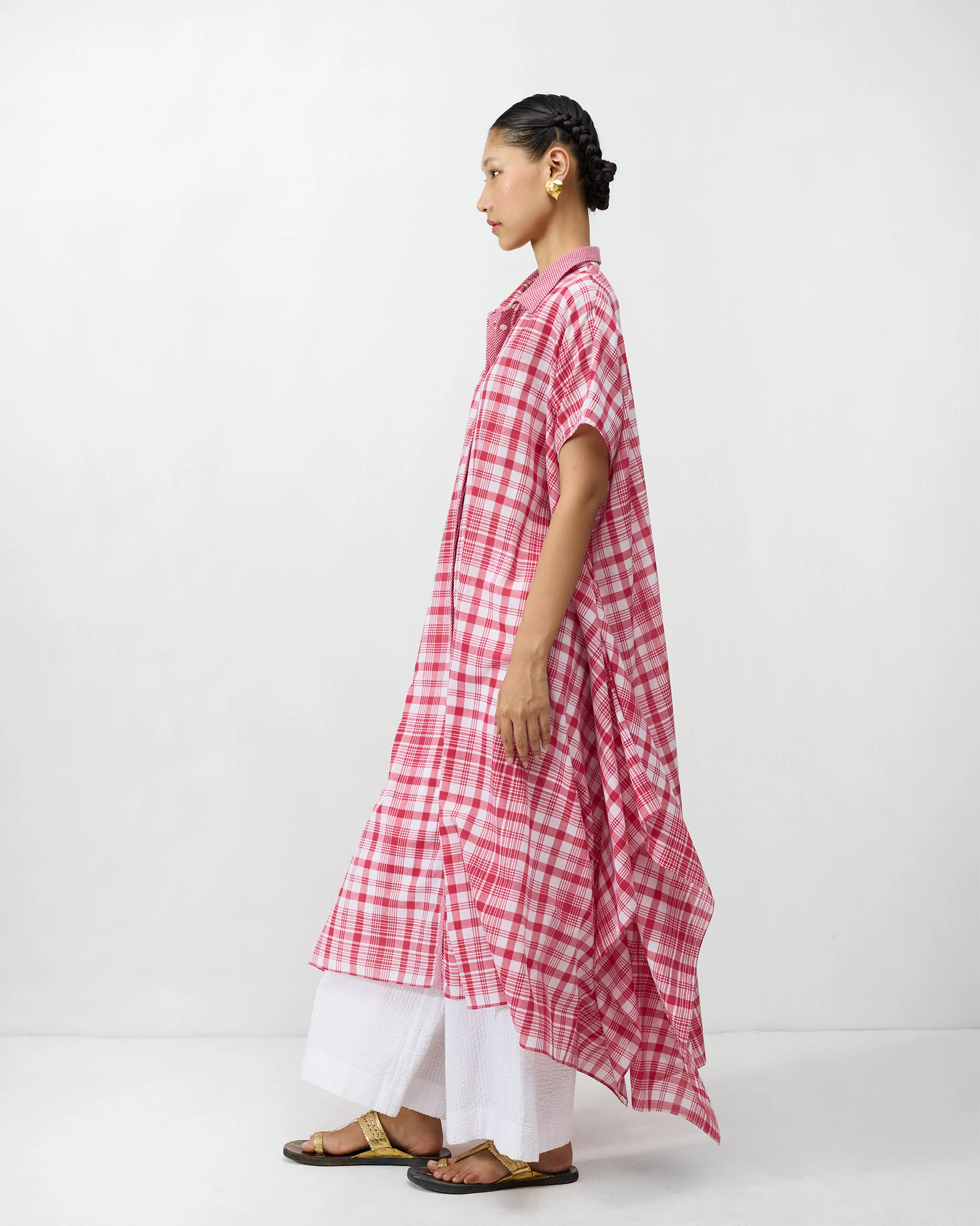 Treasure Kurta - Watermelon & White Checks - Image 3