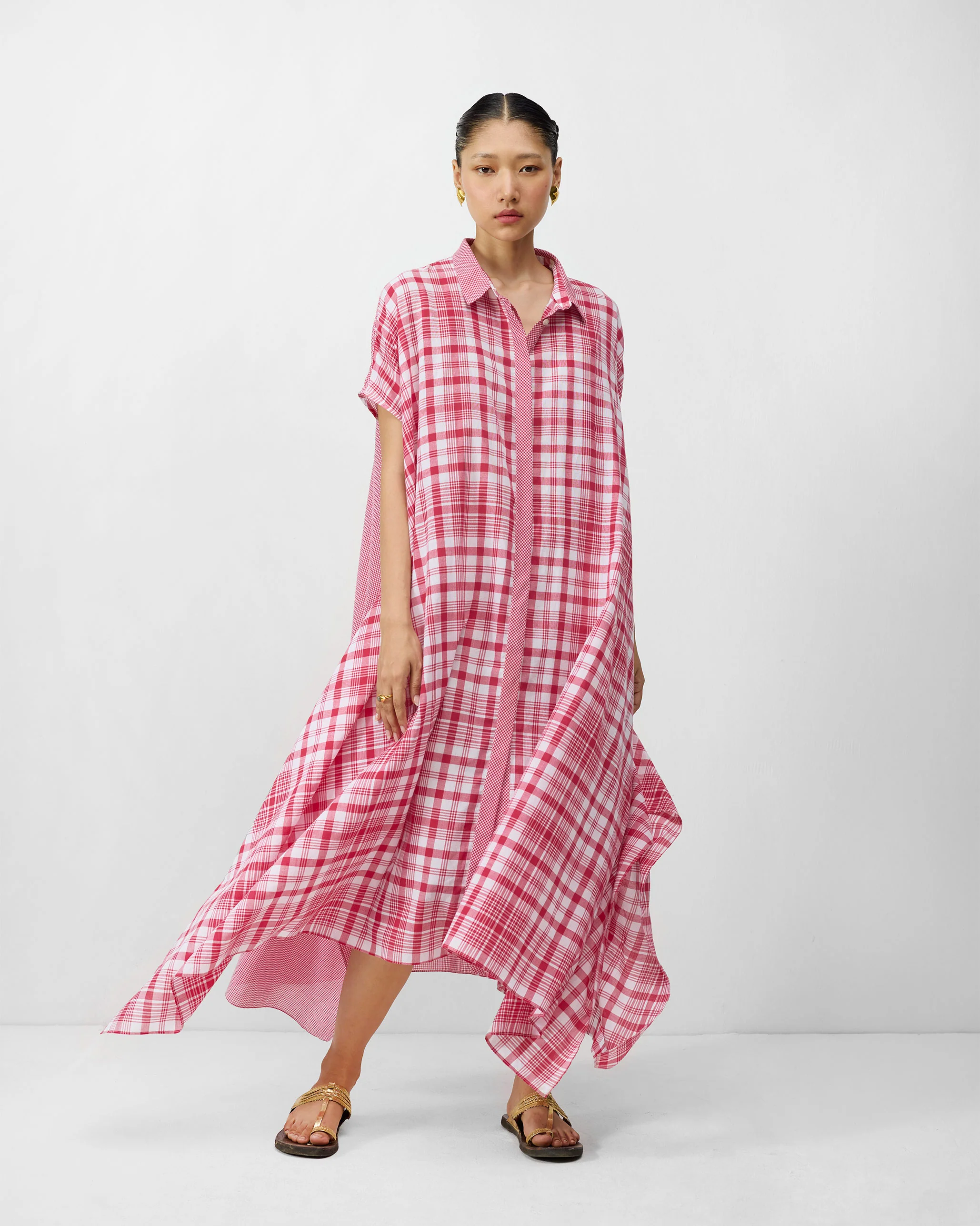 Treasure Kurta - Watermelon & White Checks - Image 6