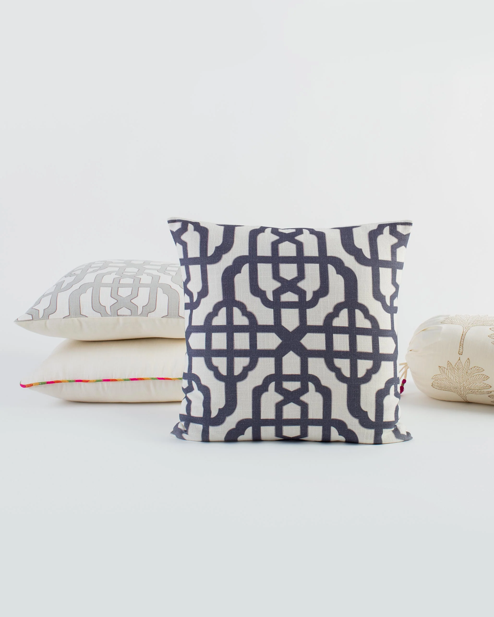 Trellis Cushion Cover - Charcoal - Image 2
