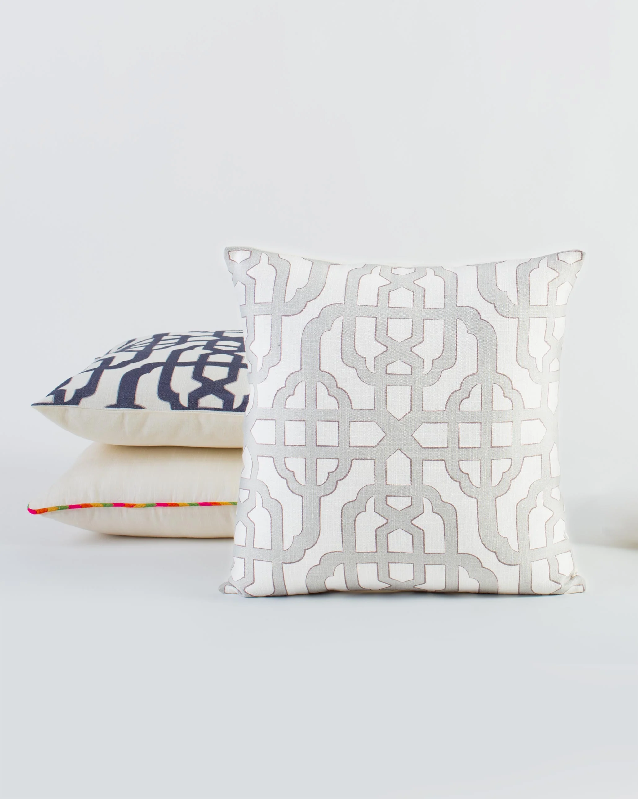 Trellis Cushion Cover - Dark Taupe - Image 2
