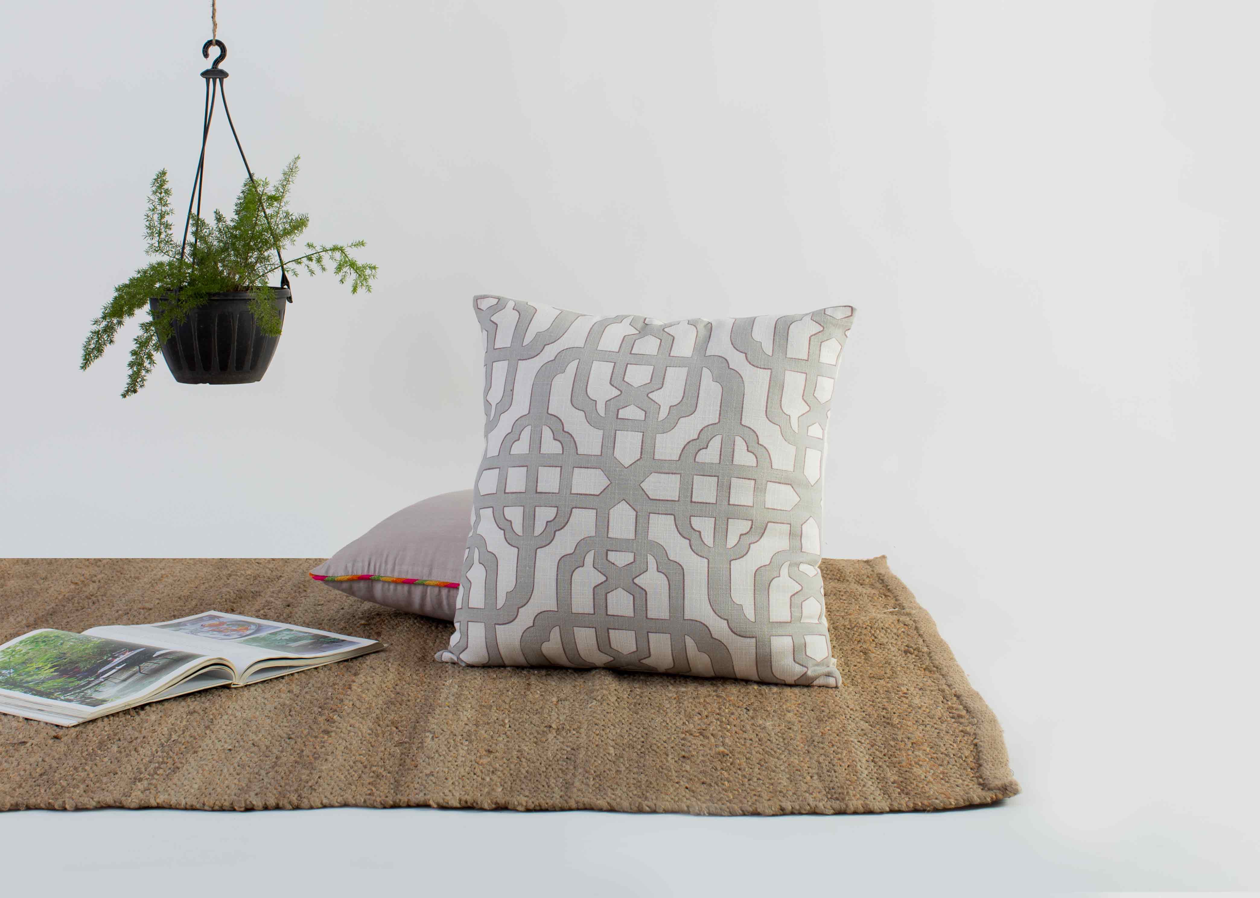 Trellis Cushion Cover - Dark Taupe - Image 3