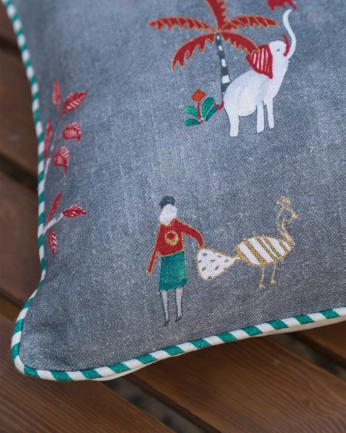 Tribe Cushion Cover - Charcoal - Image 2