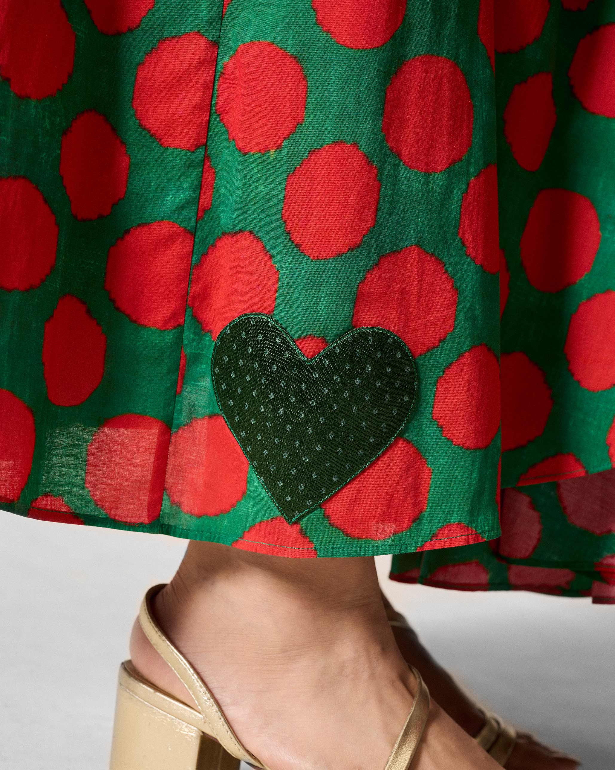 Tribe Dress - Red & Green Printed - Image 5