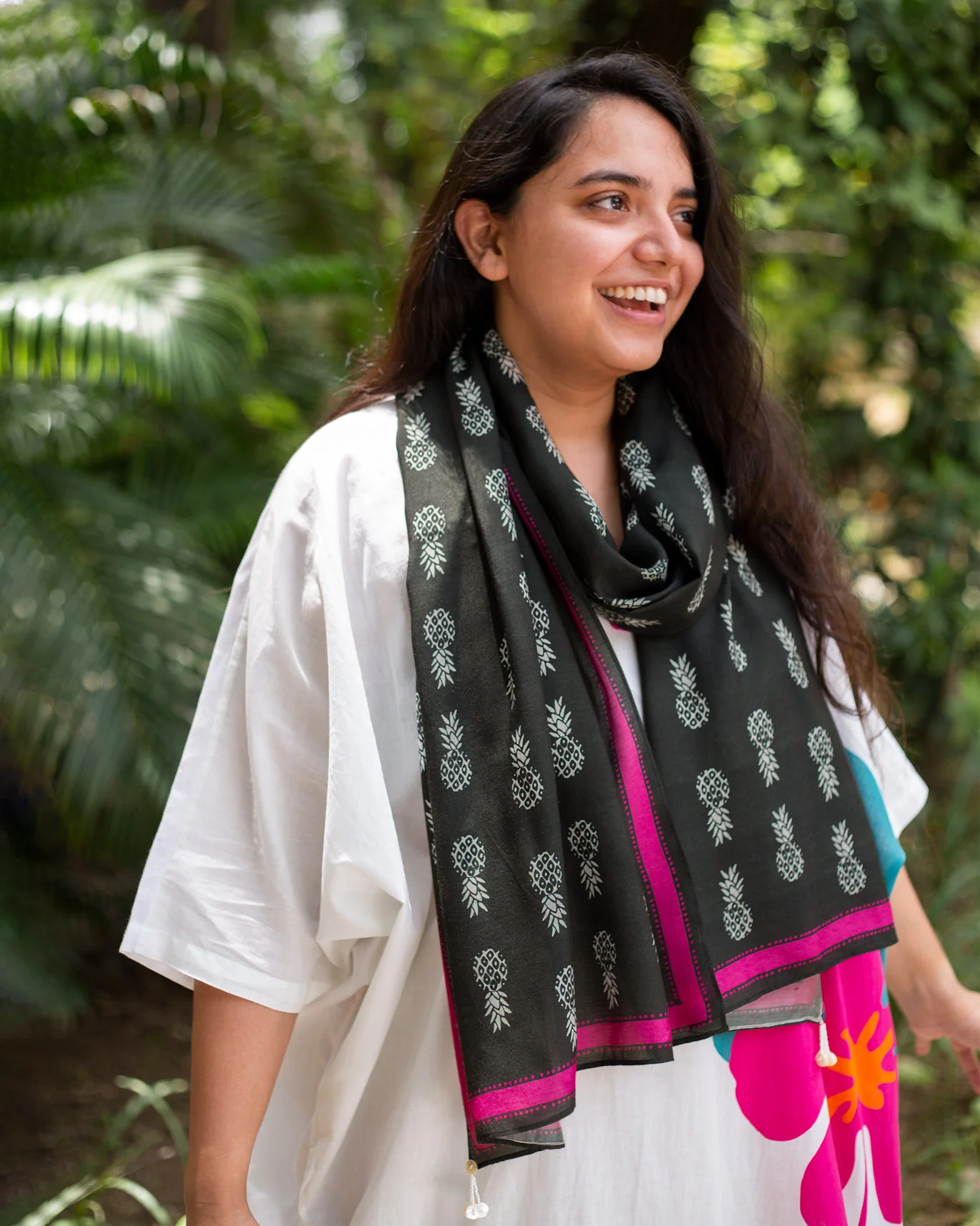 Tropico Scarf - Black & Pink - Image 2