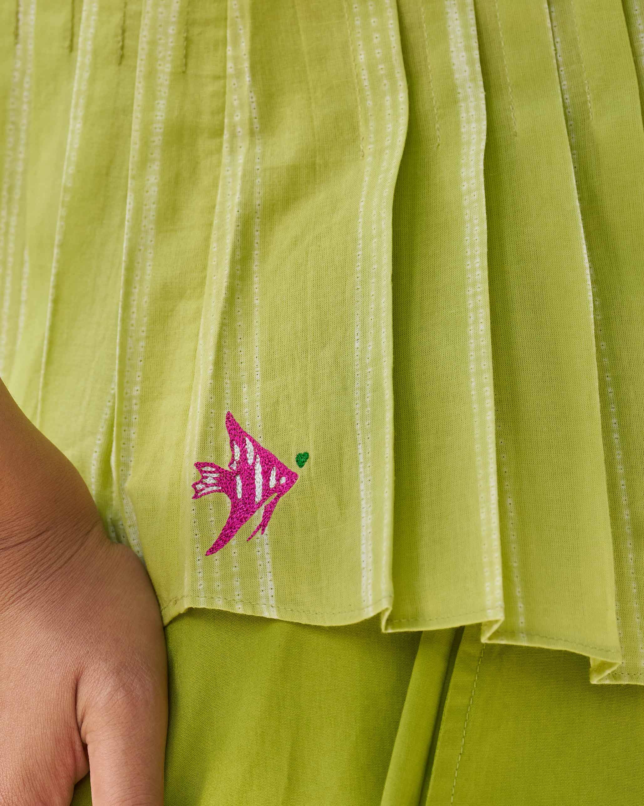 Trumpet Top - Lime & Ivory - Image 2