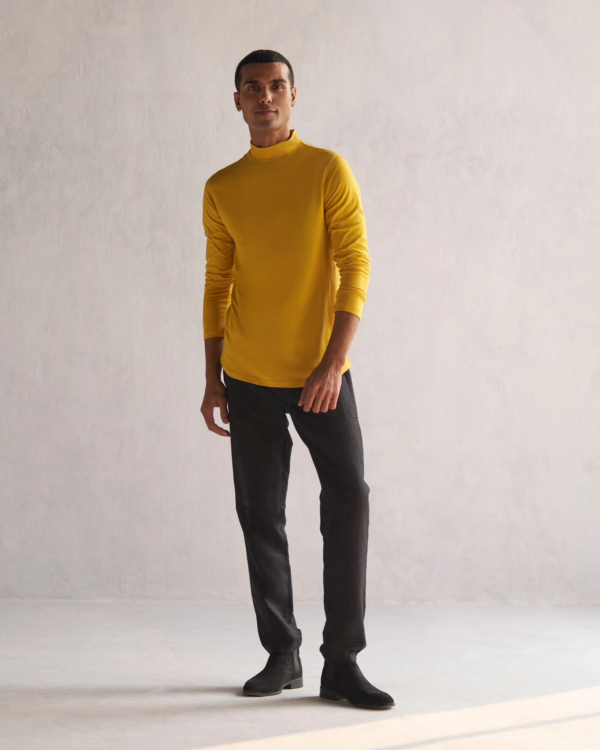 Turtle Neck T-shirt - Mustard - Image 4
