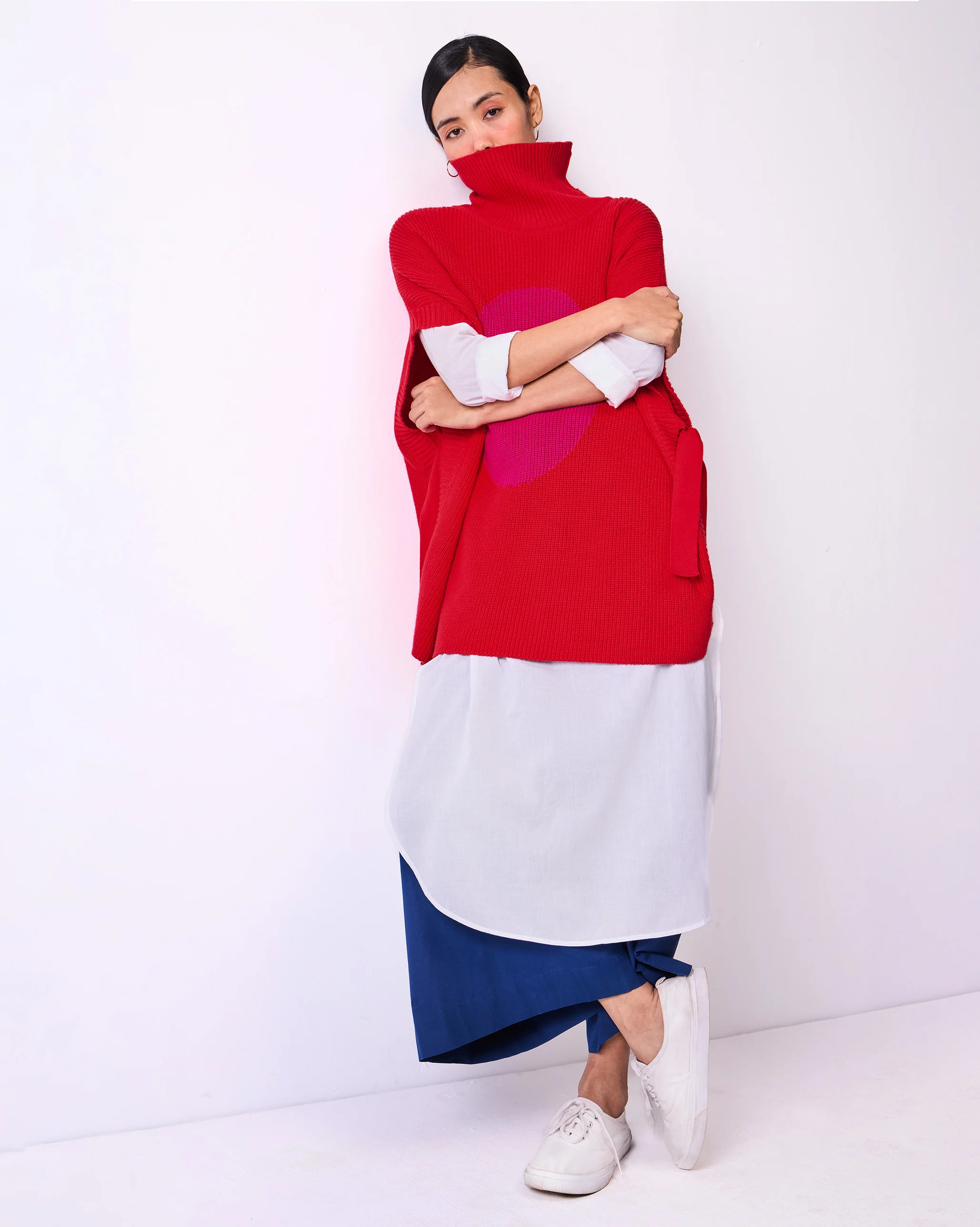 Turtle Neck Top - Bright Red - Image 3