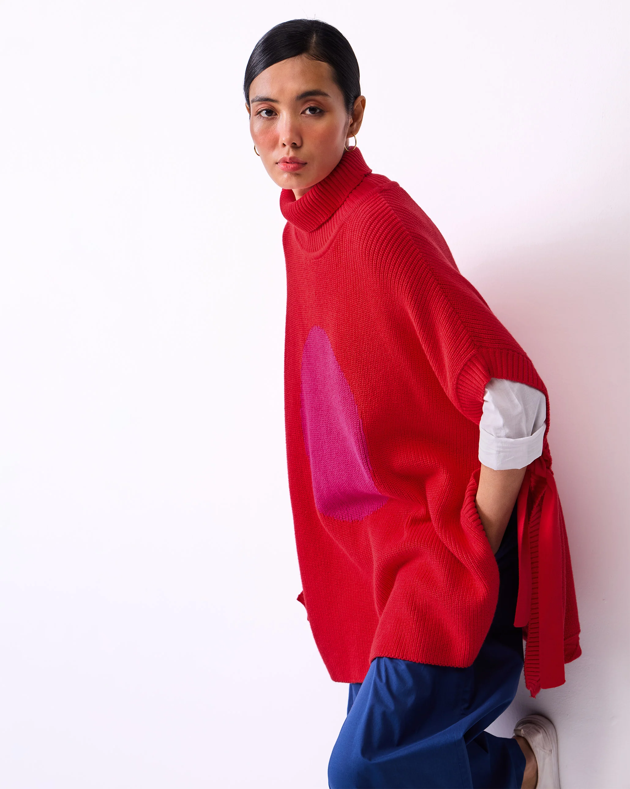 Turtle Neck Top - Bright Red - Image 4