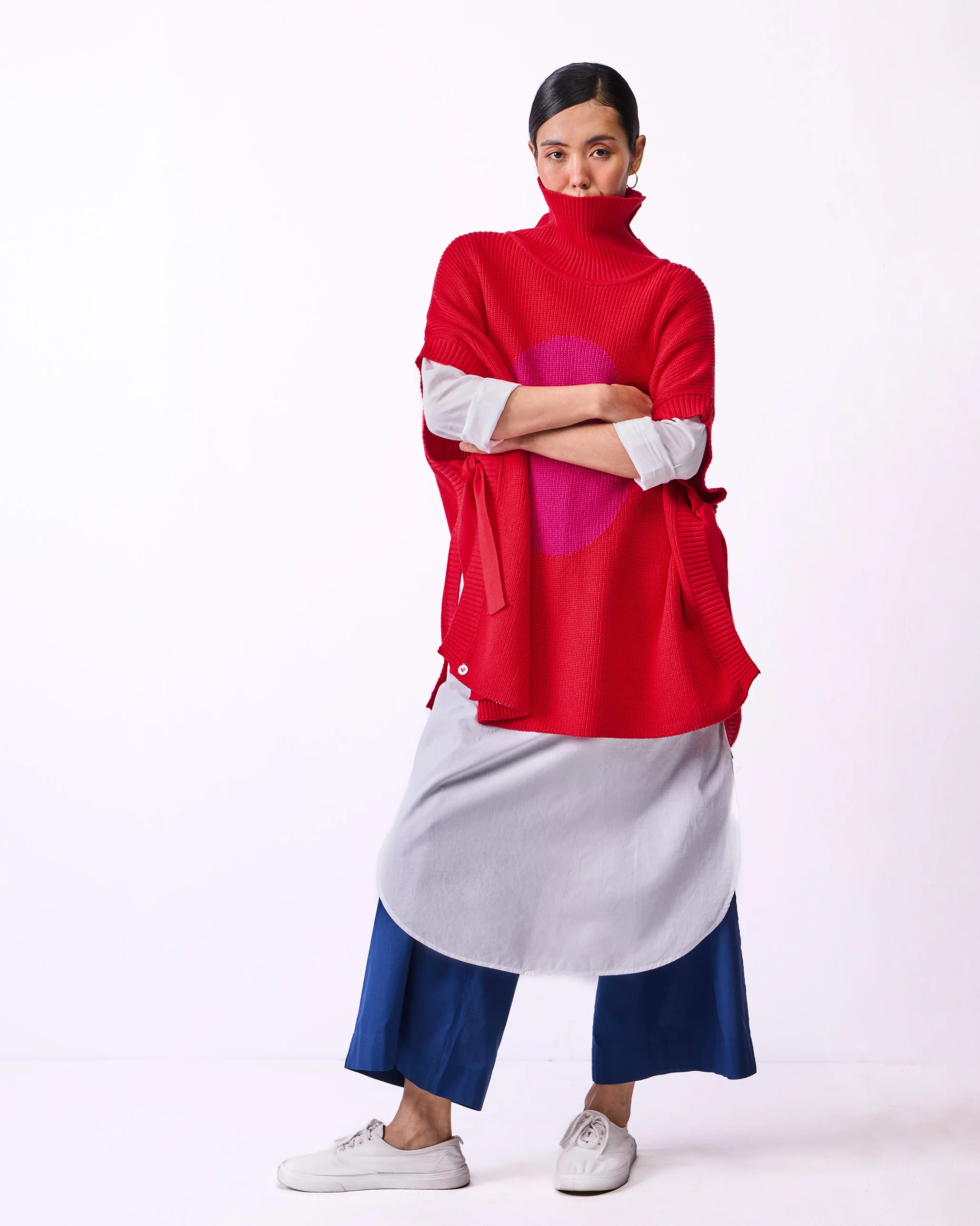 Turtle Neck Top - Bright Red - Image 6