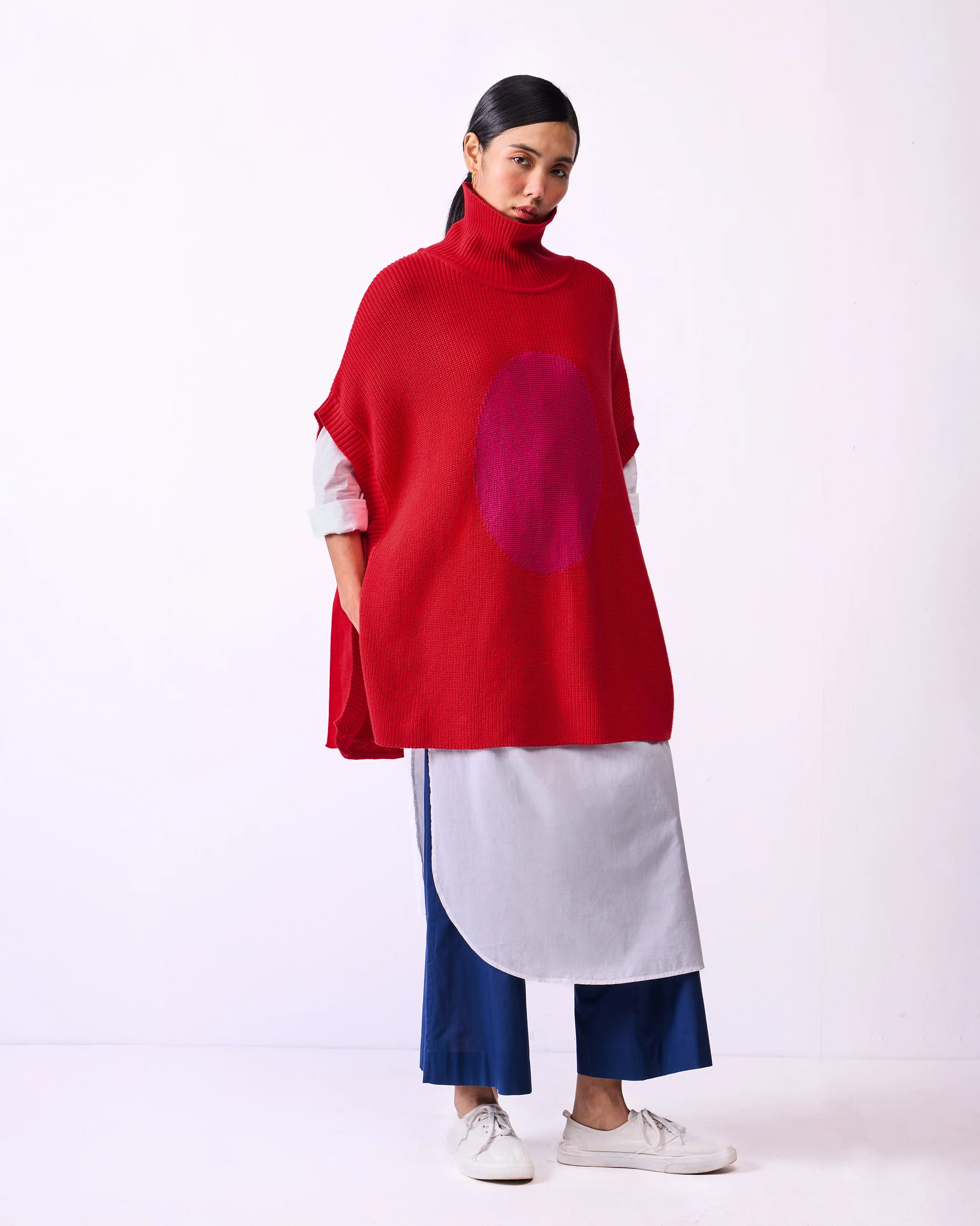 Turtle Neck Top - Bright Red - Image 8