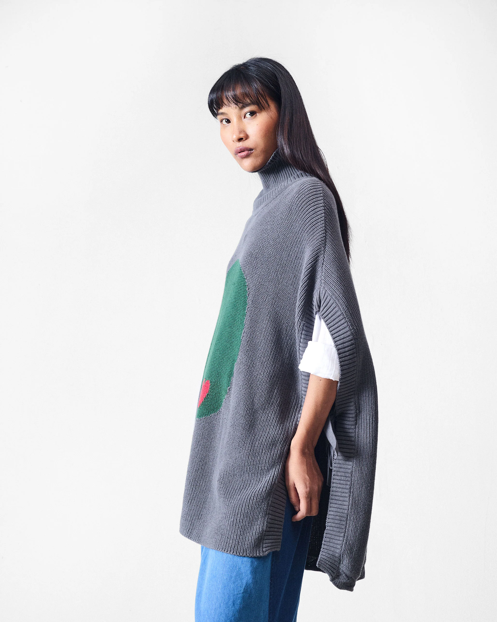Turtle Neck Top - Charcoal - Image 2
