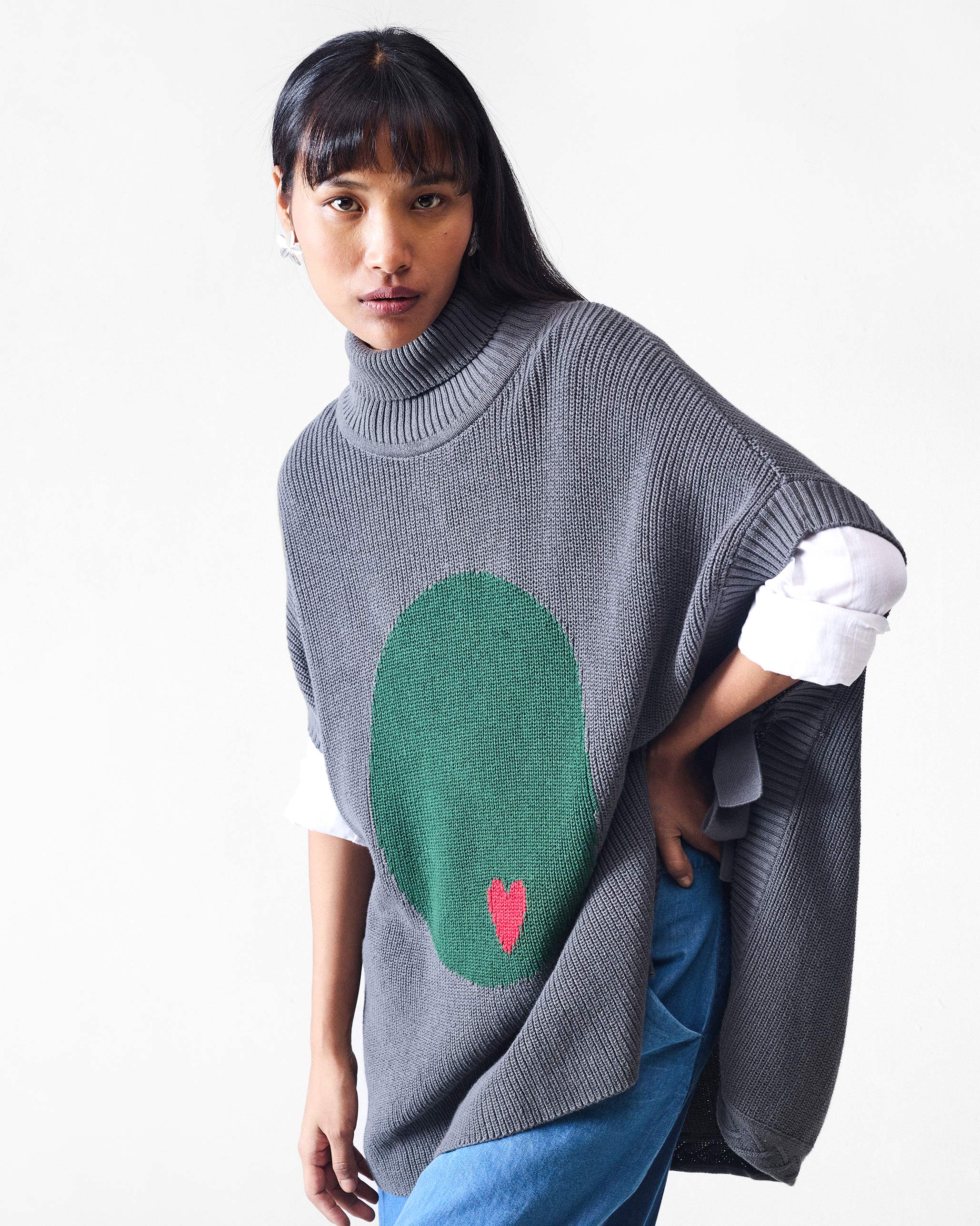 Turtle Neck Top - Charcoal - Image 5