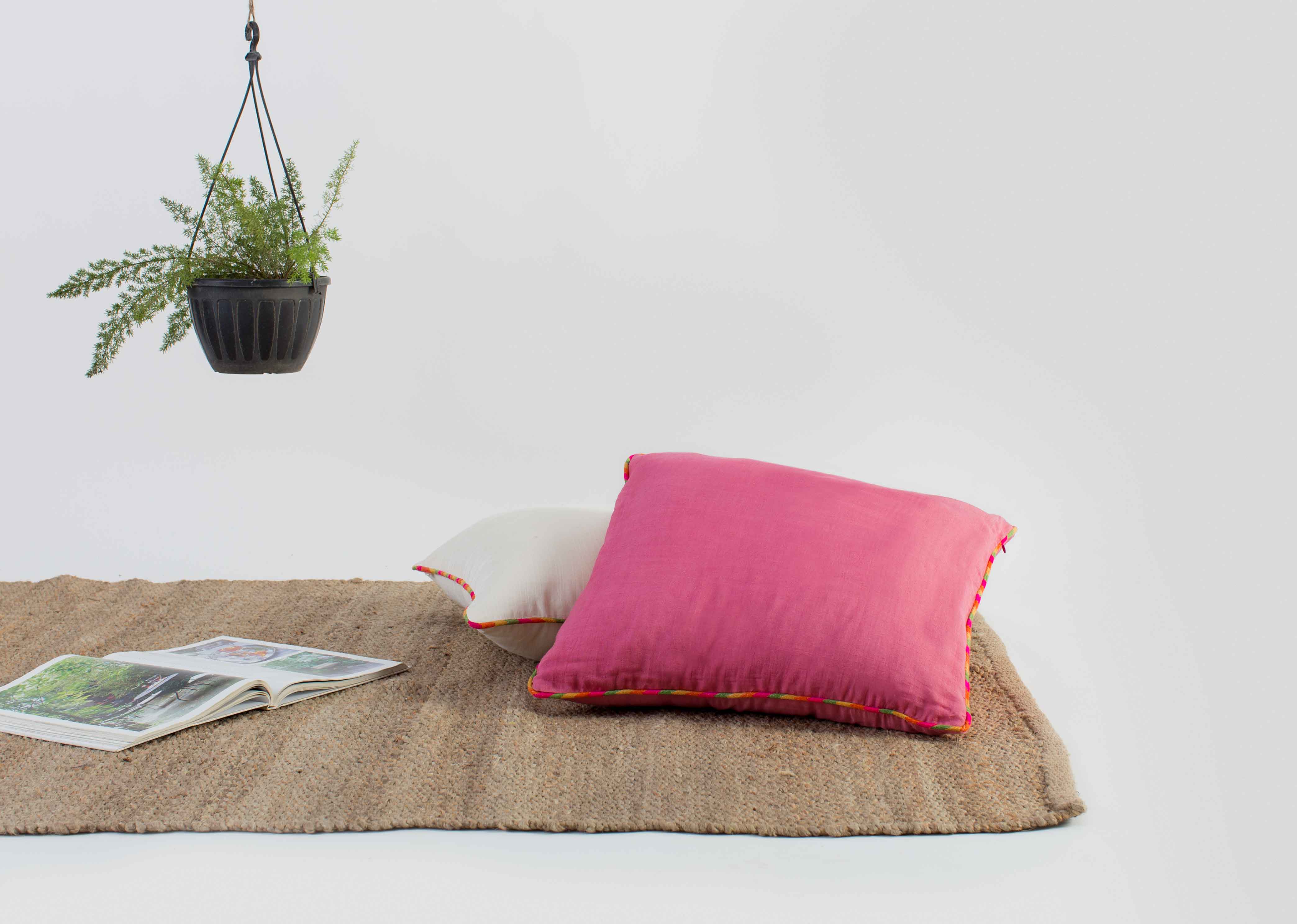 Tussar Cushion Cover - Blush - Image 3