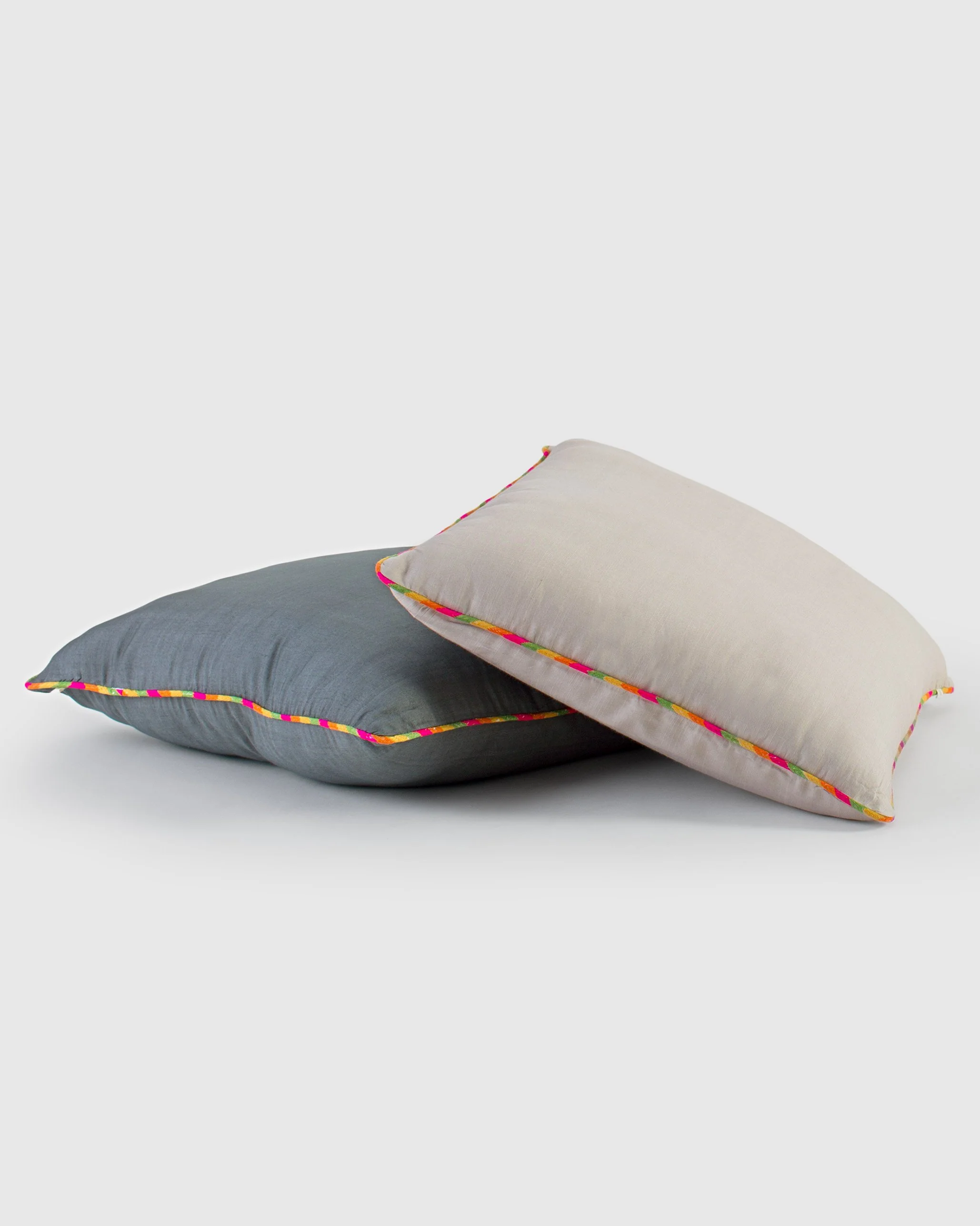 Tussar Cushion Cover - Charcoal - Image 2
