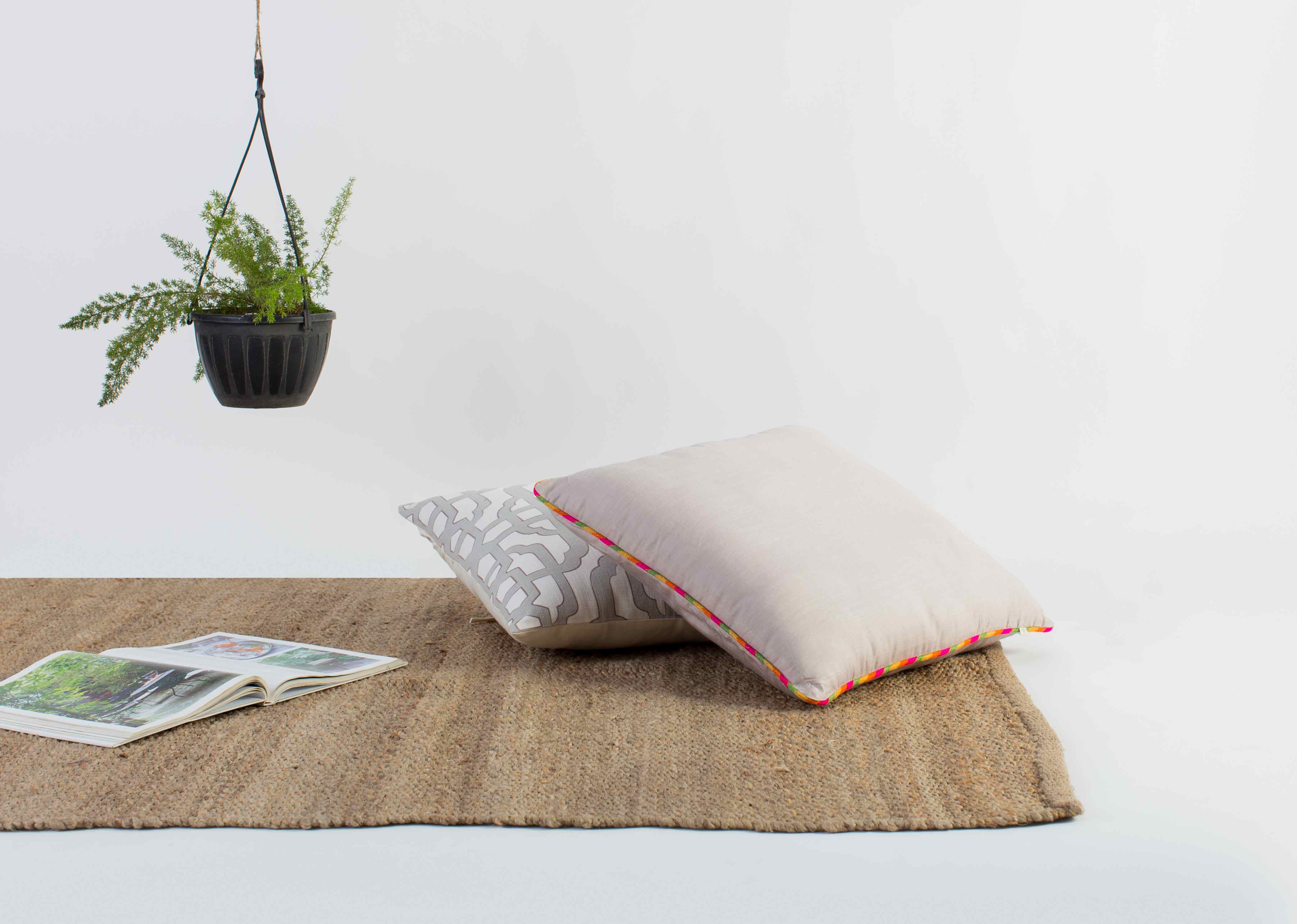 Tussar Cushion Cover - Taupe - Image 3