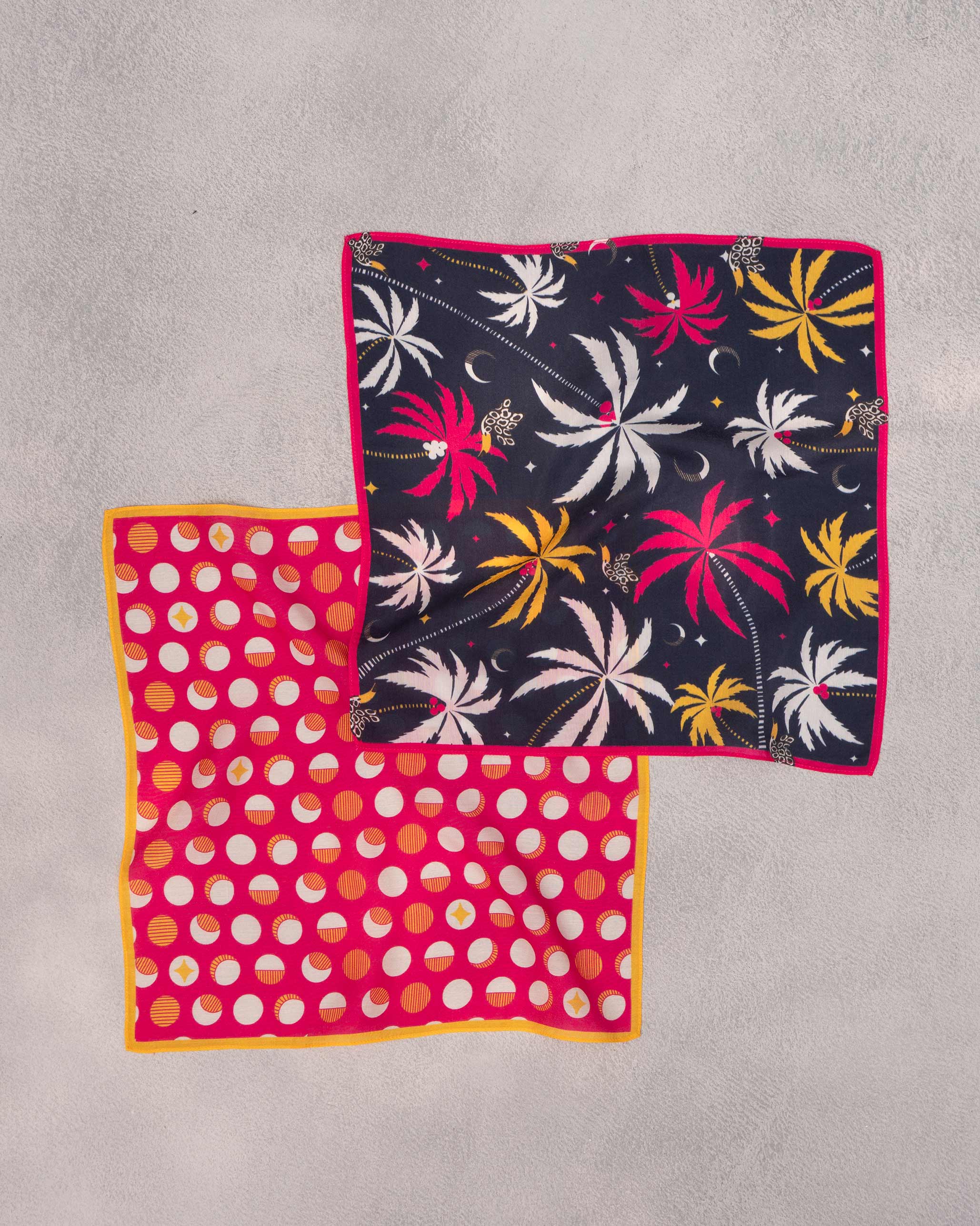 Twilight Pocket Squares - Pink & Dark Blue - Image 3