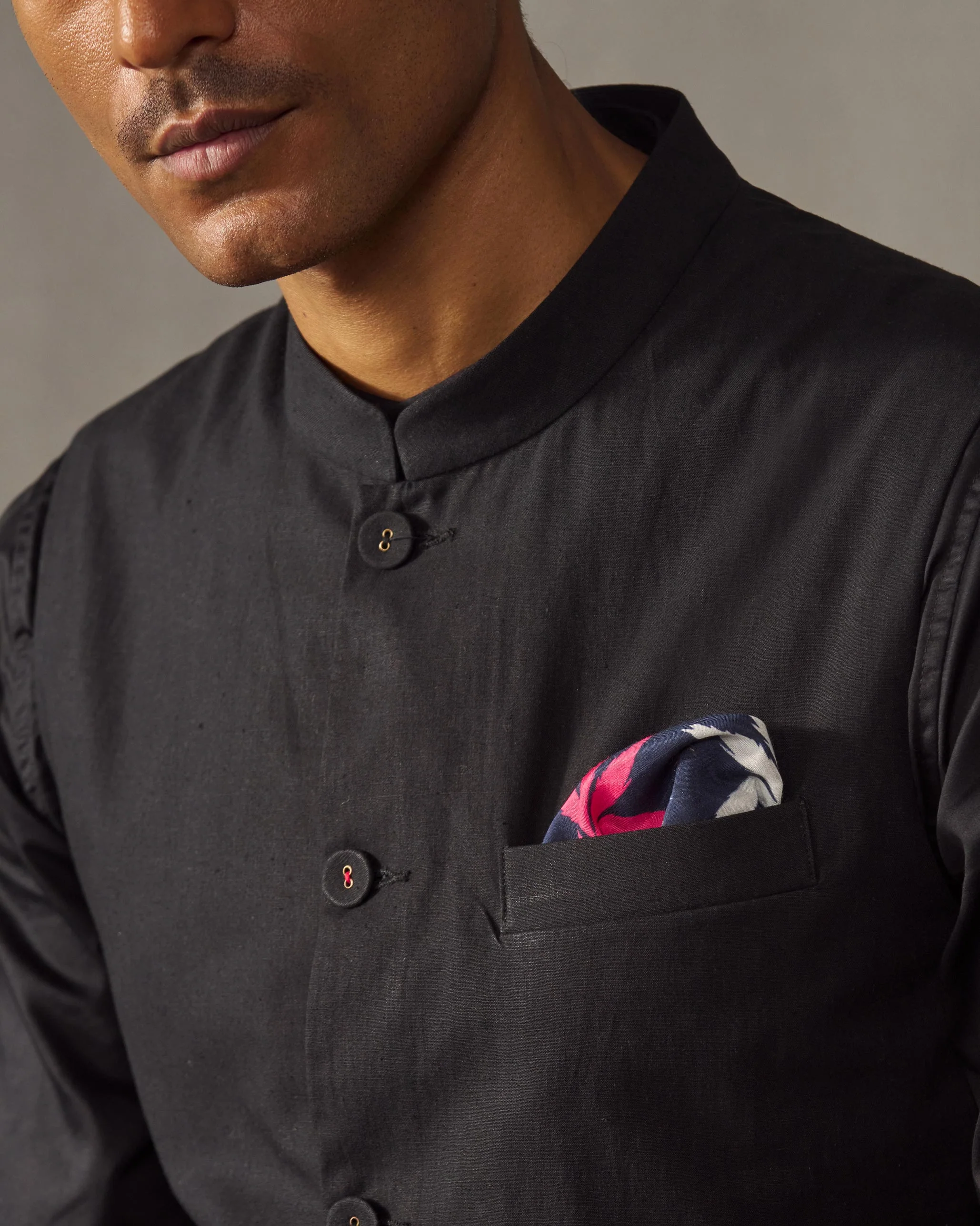 Twilight Pocket Squares - Pink & Dark Blue - Image 5