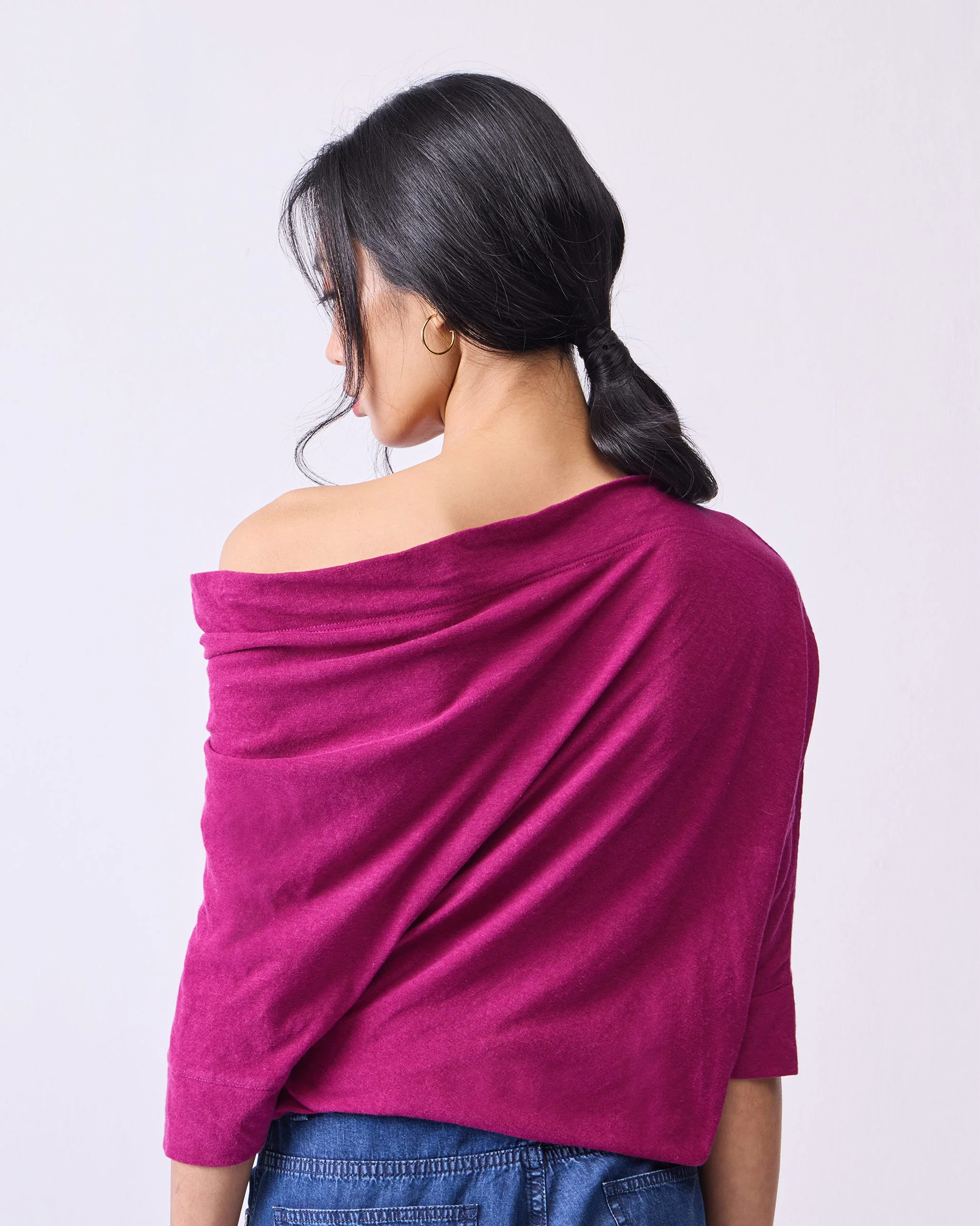 Ukiyo Off Shoulder Top - Berry - Image 4