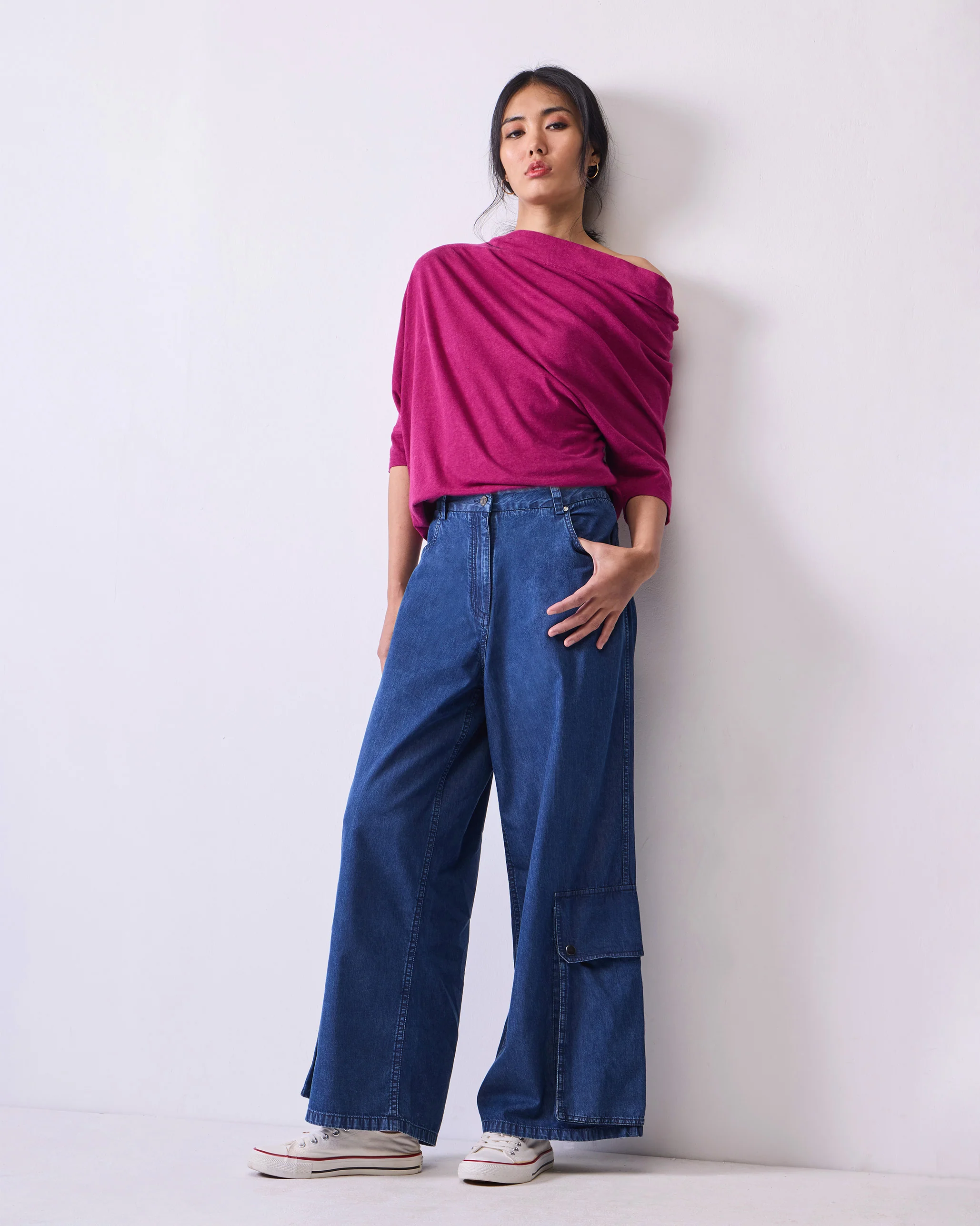 Ukiyo Off Shoulder Top - Berry - Image 7