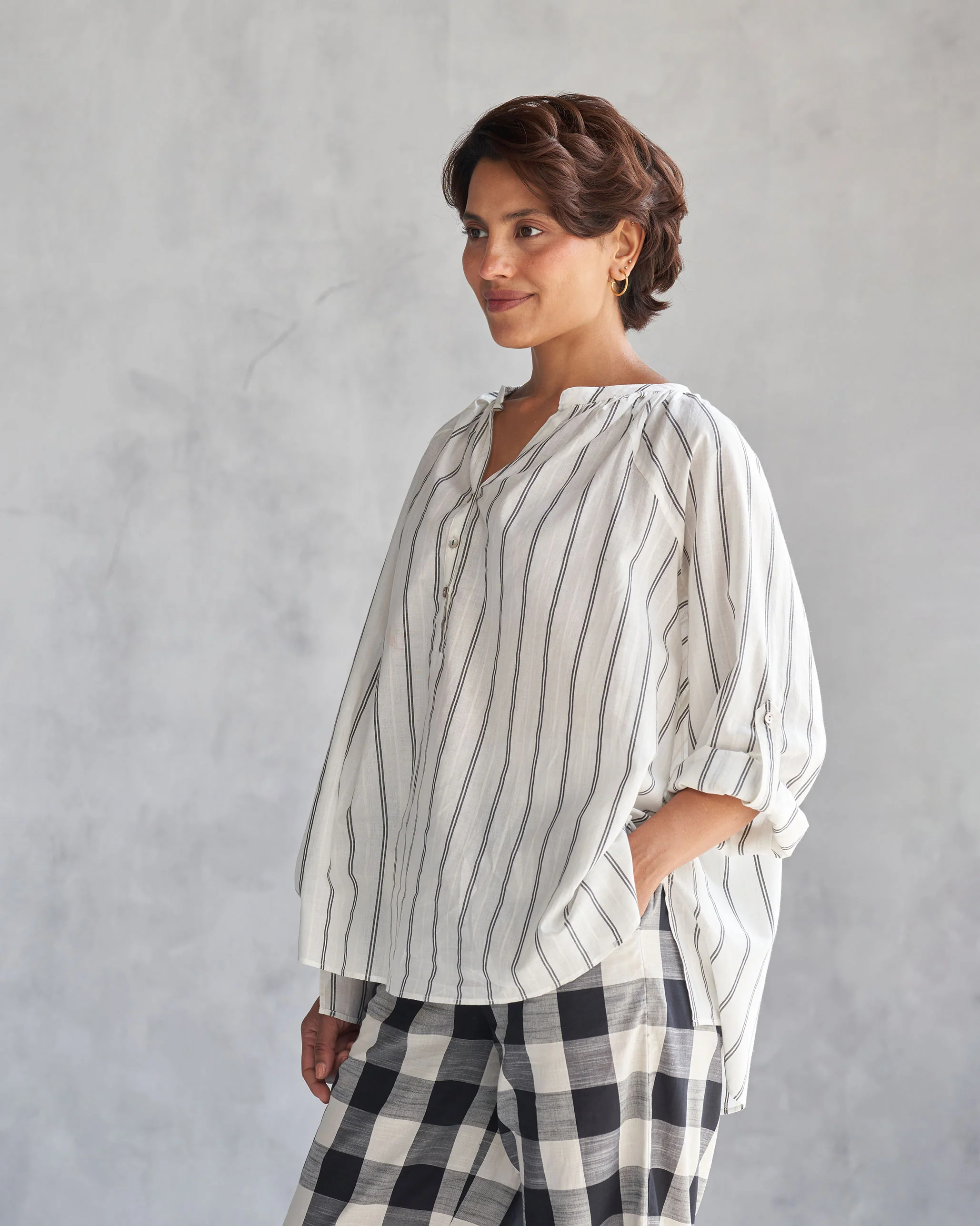 Ukiyo Peasant Top - Ivory - Image 6