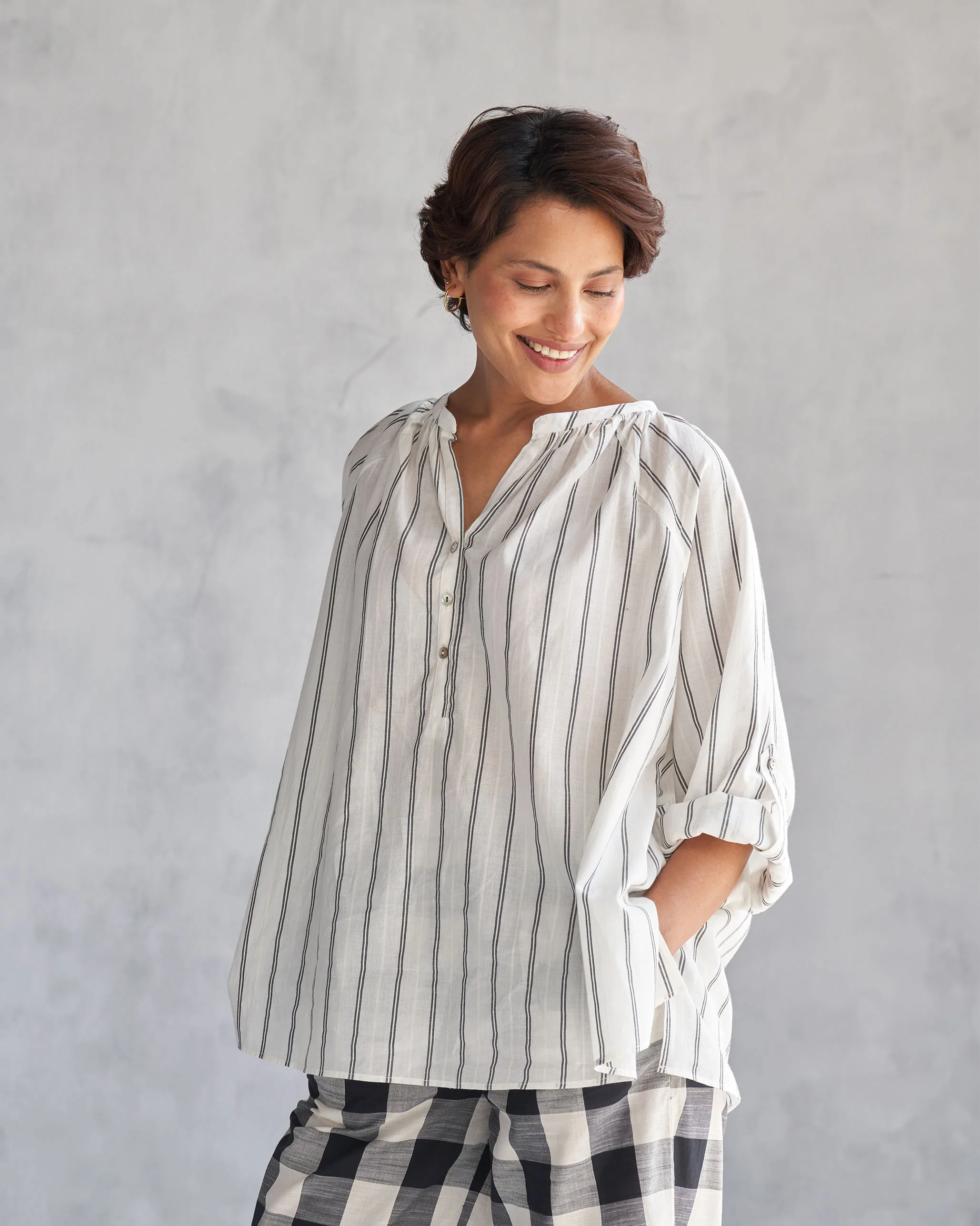 Ukiyo Peasant Top - Ivory - Image 9