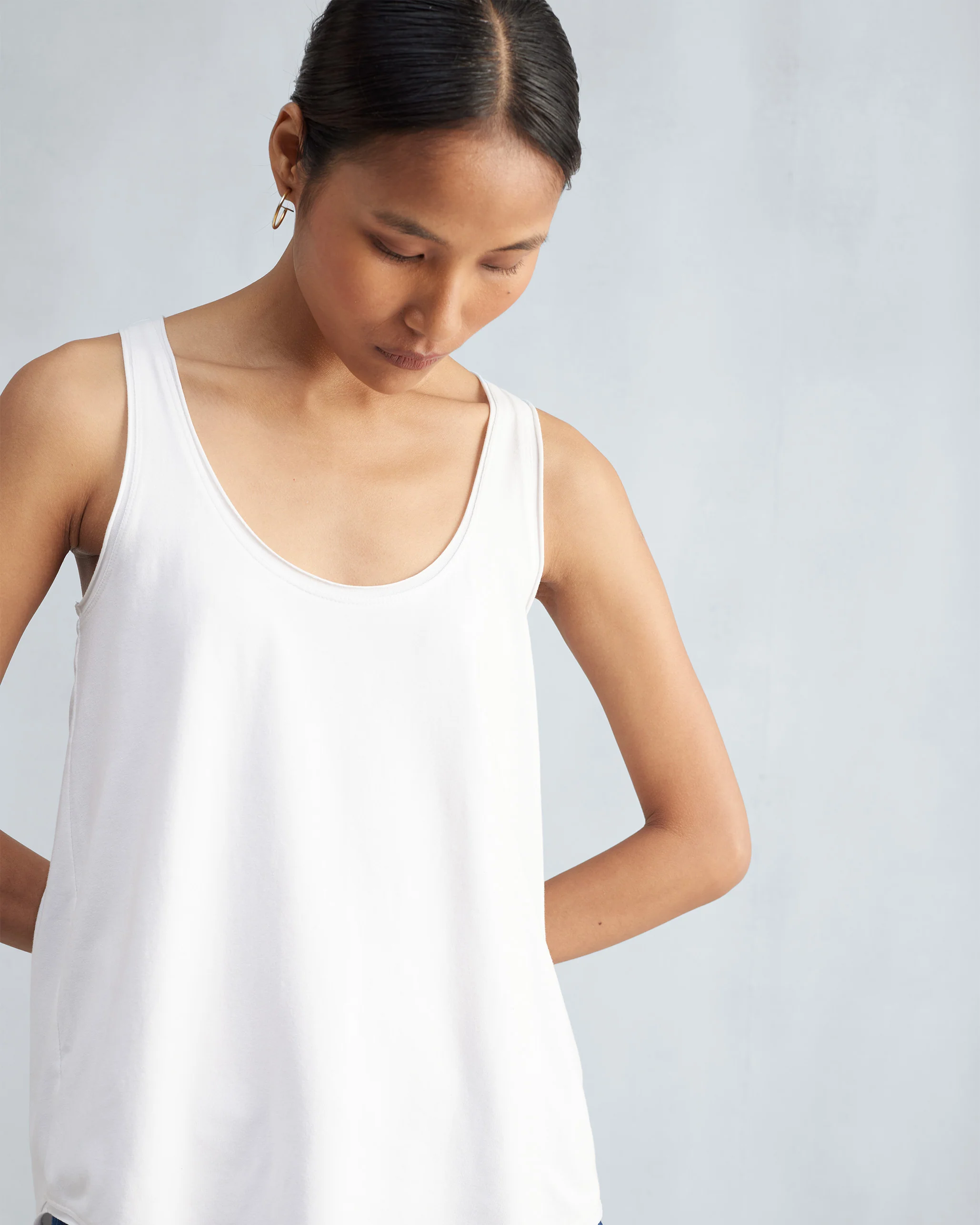 Ukiyo Racerback Tank - White