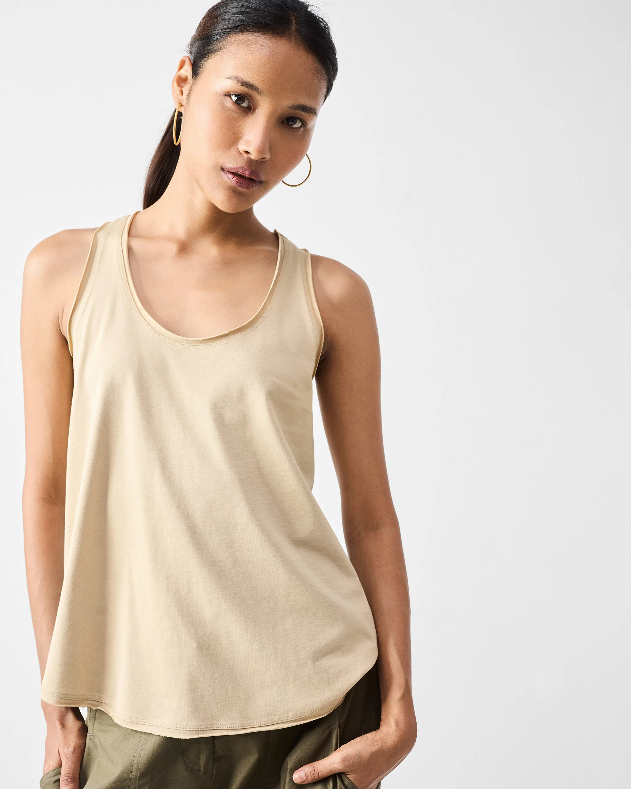 Ukiyo Racerback Top - Khaki - Image 4